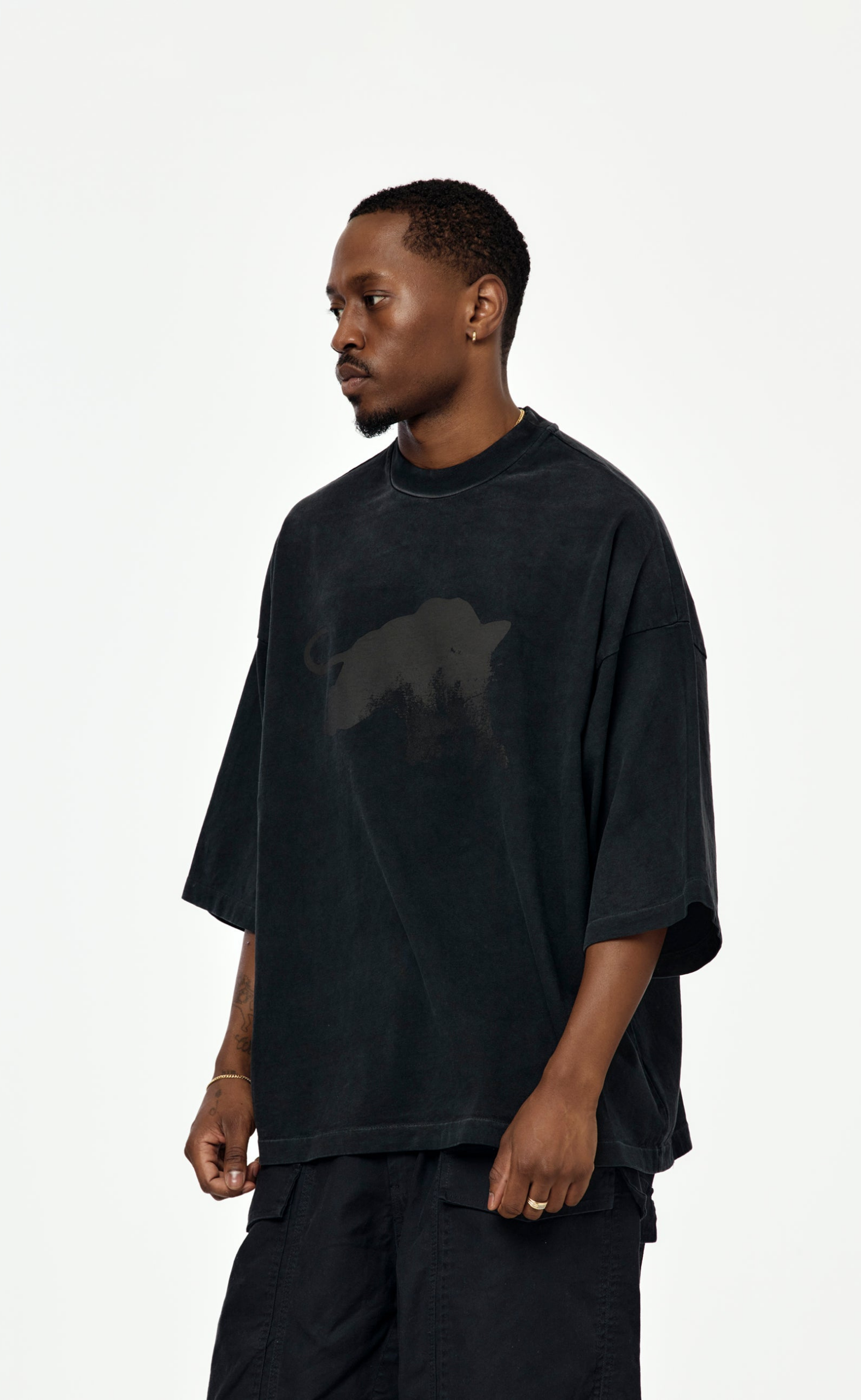 RELAXED LE PANTERES BLACK T-SHIRT
