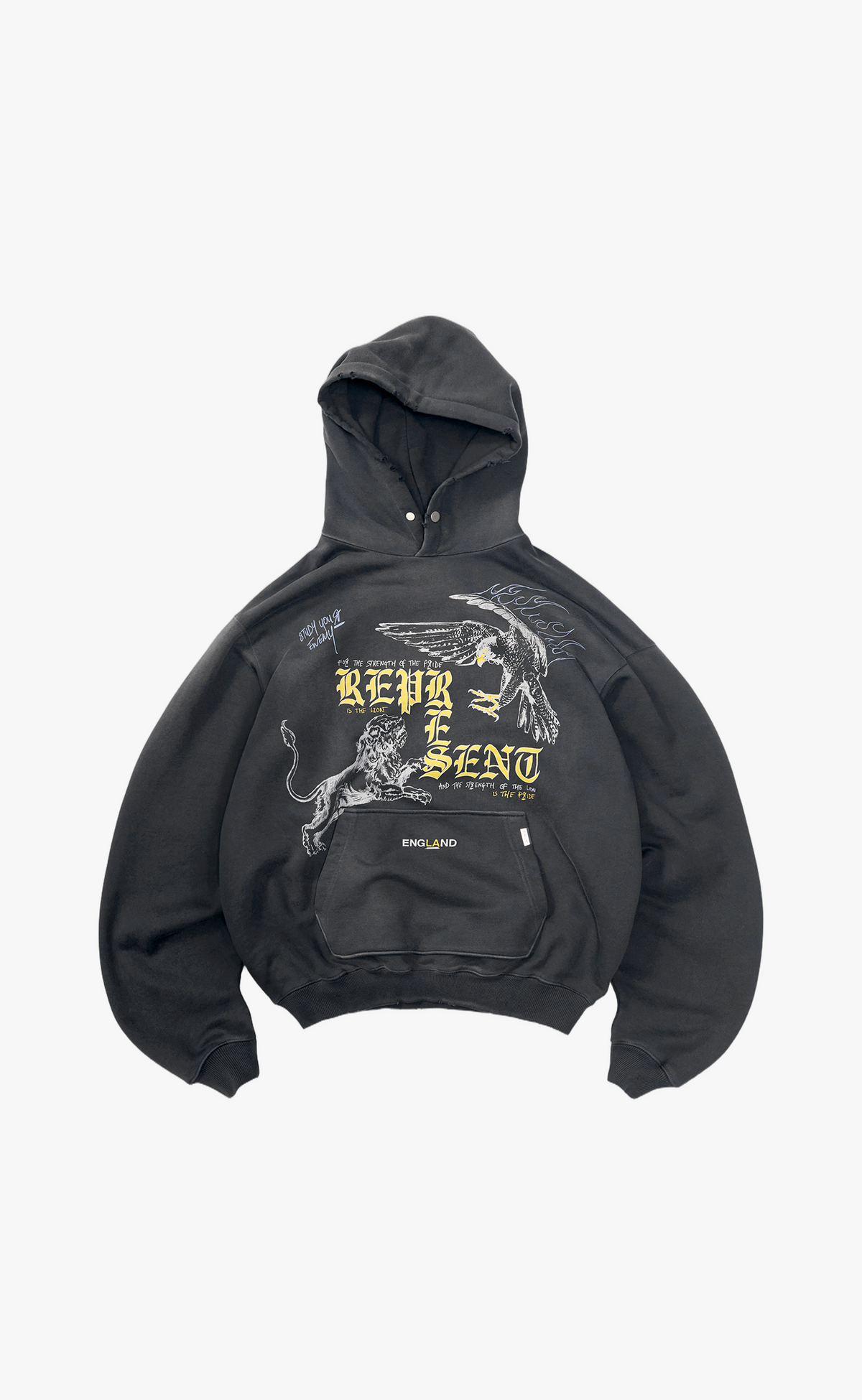 ENEMY WASHED BLACK HOODIE