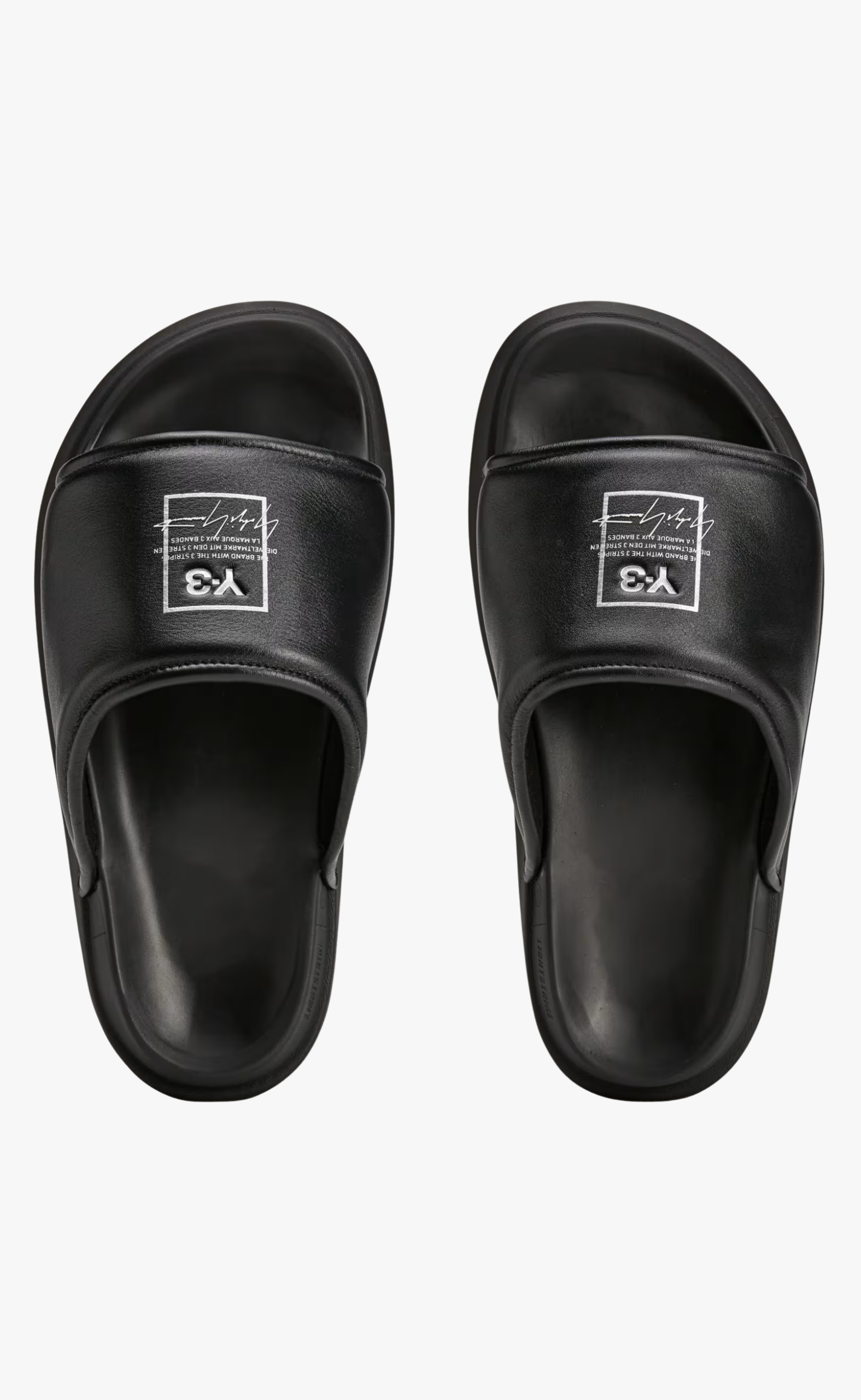 Y-3 BLACK SLIPPERS