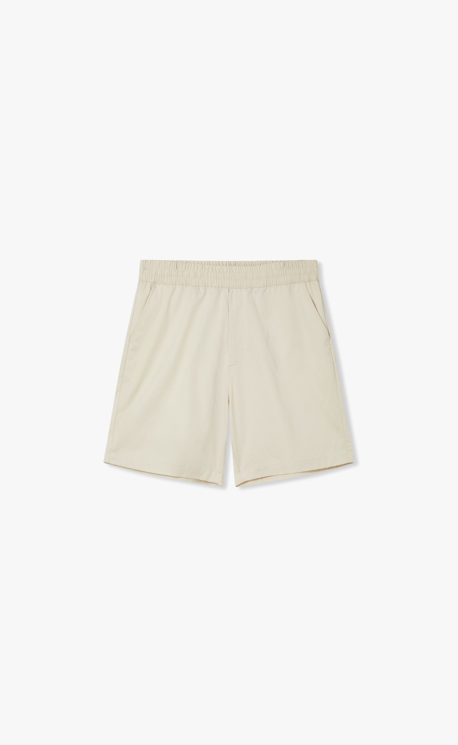 STITCH EMBROIDERED PALE BEIGE SHORTS