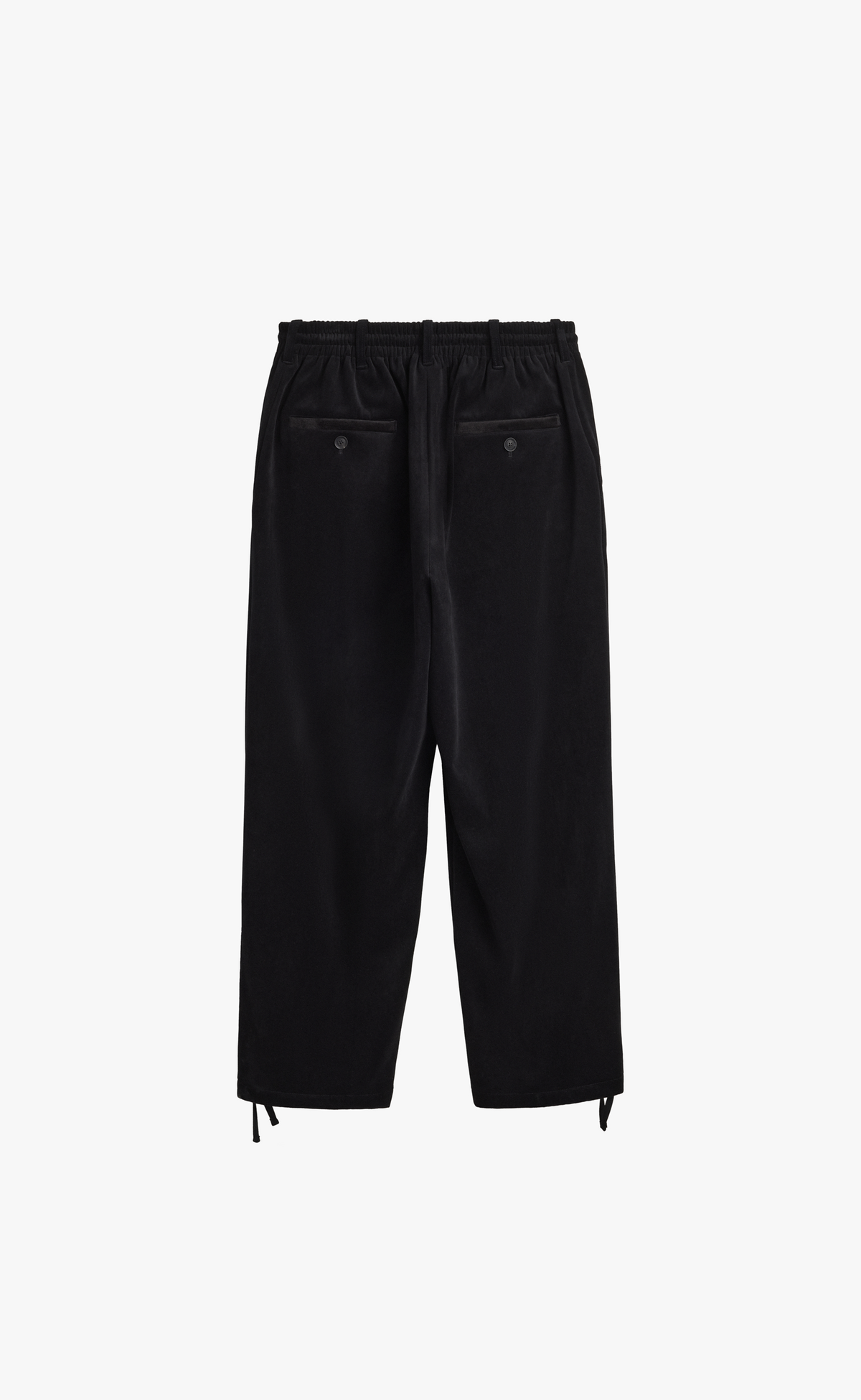 VELVET CORDUROY TAPERED BLACK PANTS