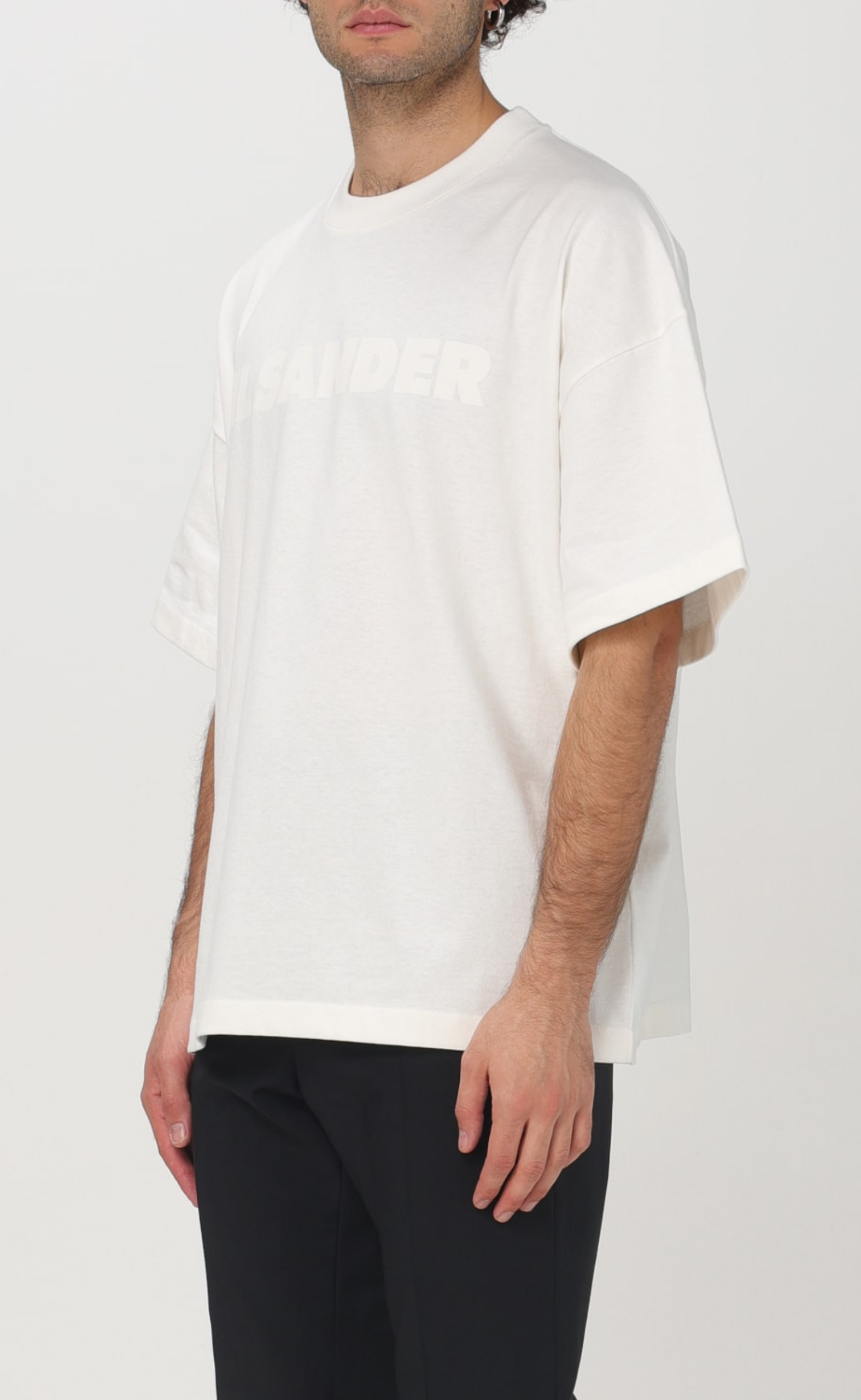 JIL SANDER PRINTED TONAL LOGO PORCELAIN T-SHIRT