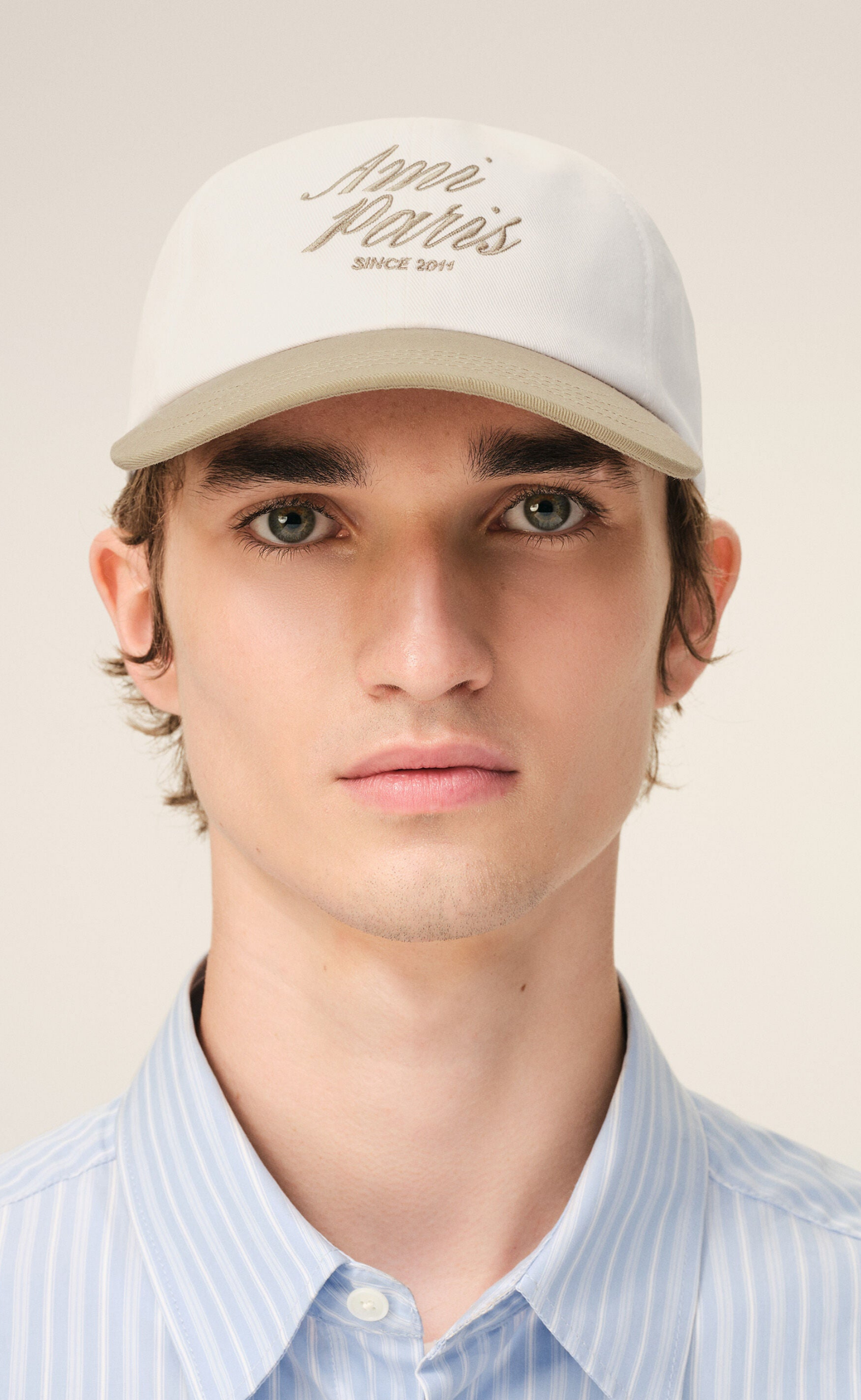 BICOLOR AMI PARIS WHITE TAUPE HAT