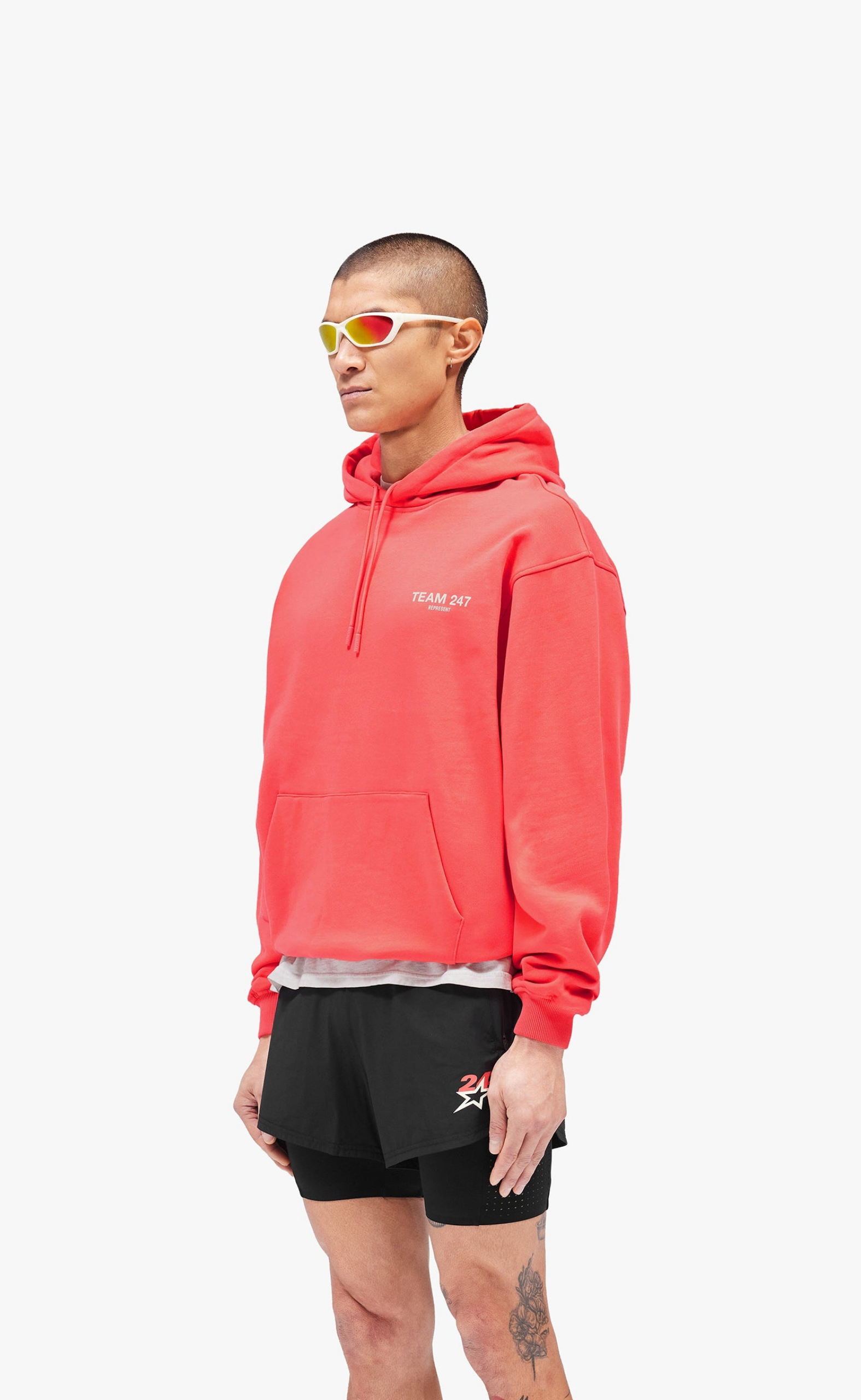 TEAM 247 OVERSIZED RACING RED HOODIE