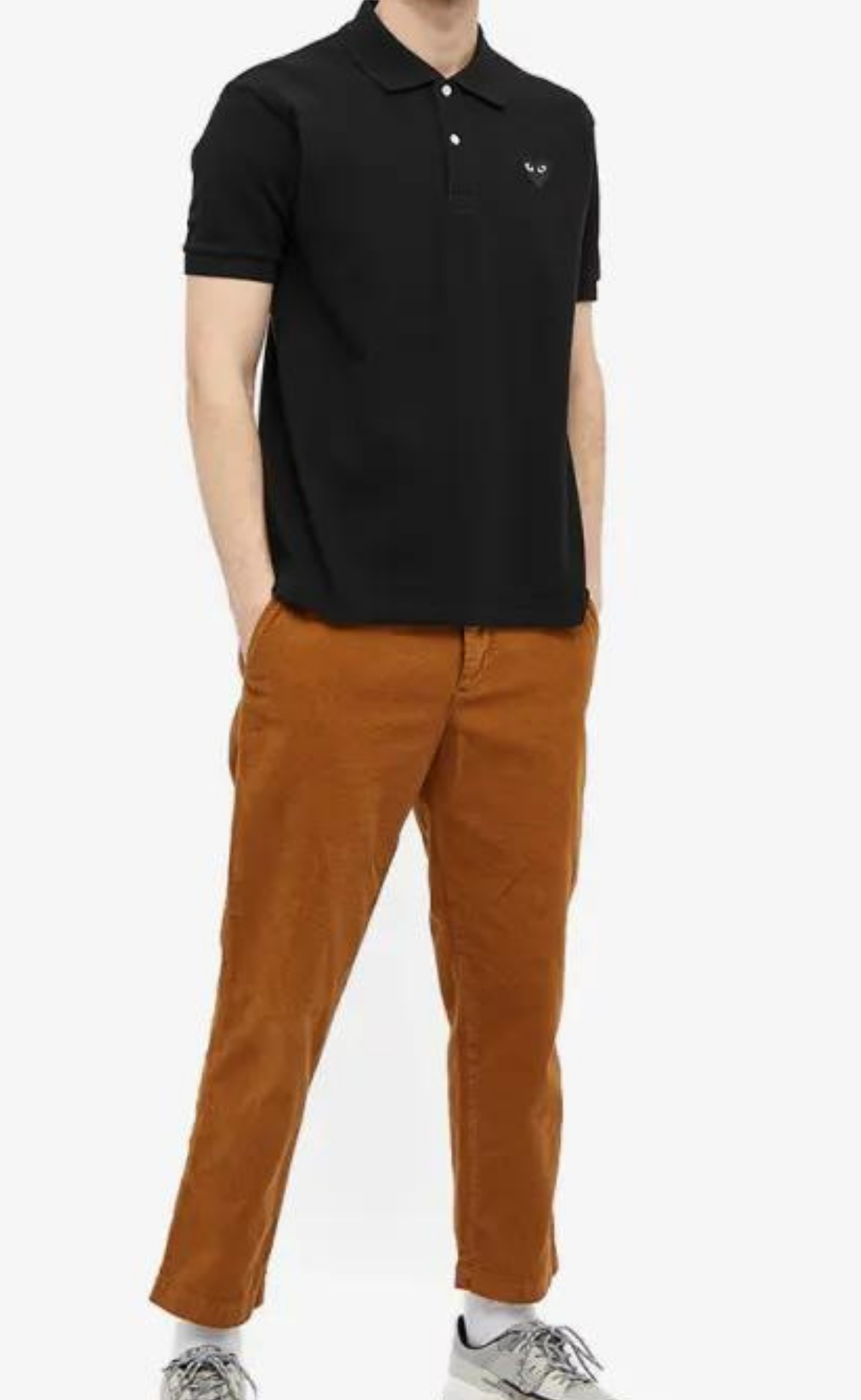 BLACK MEN POLO T-SHIRT WITH BLACK HEART