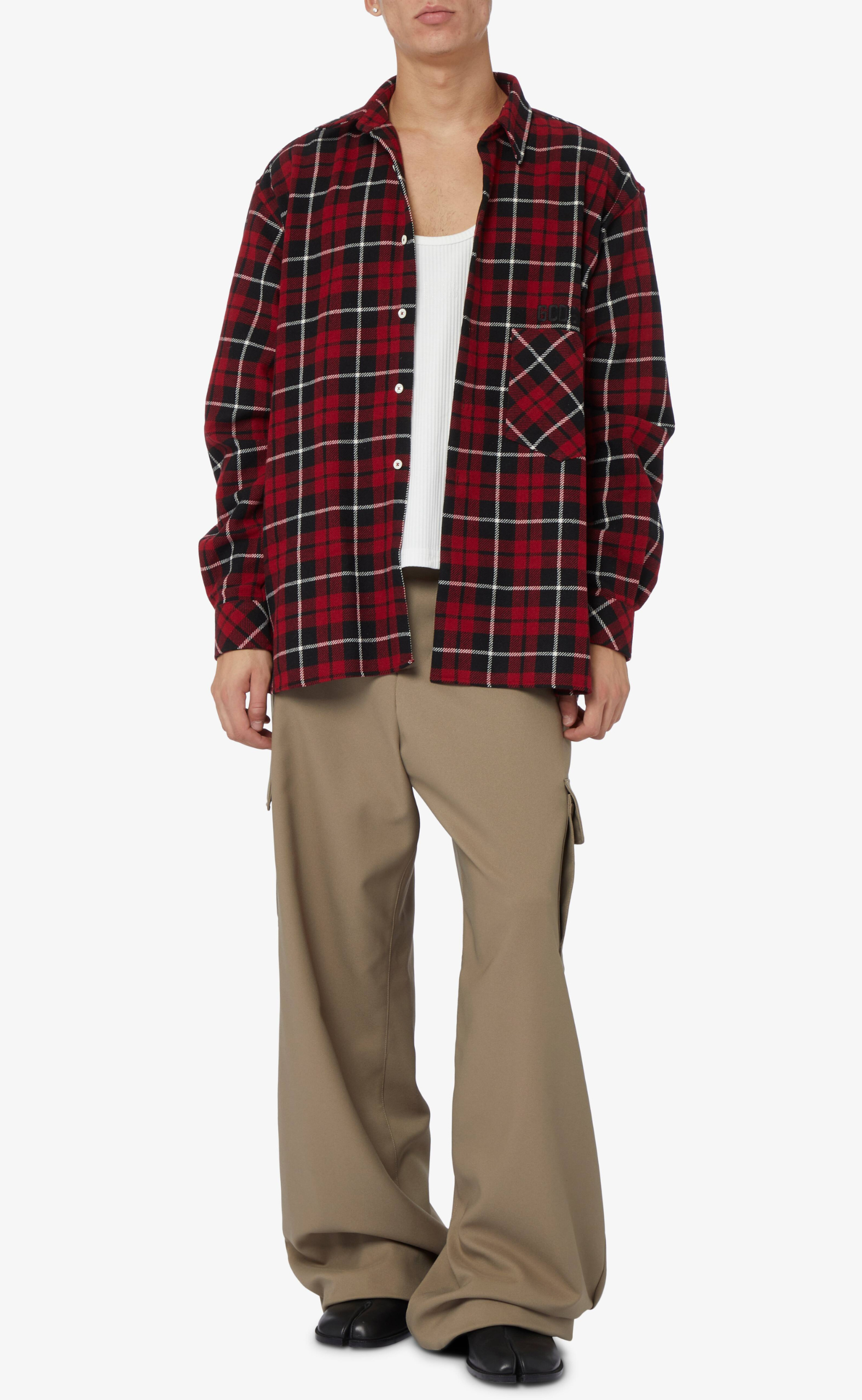 GCDS TARTAN SHIRT RED