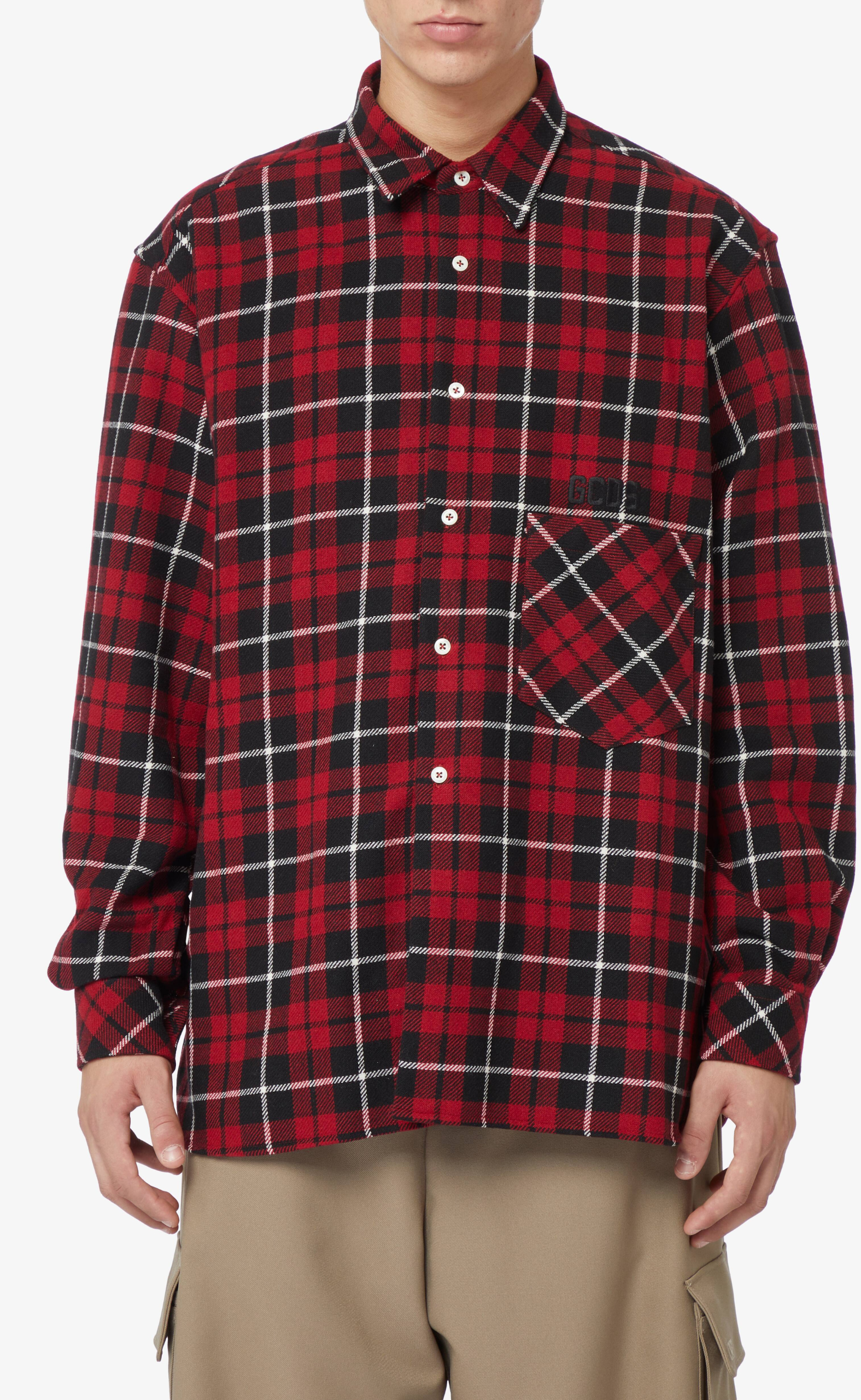 GCDS TARTAN SHIRT RED
