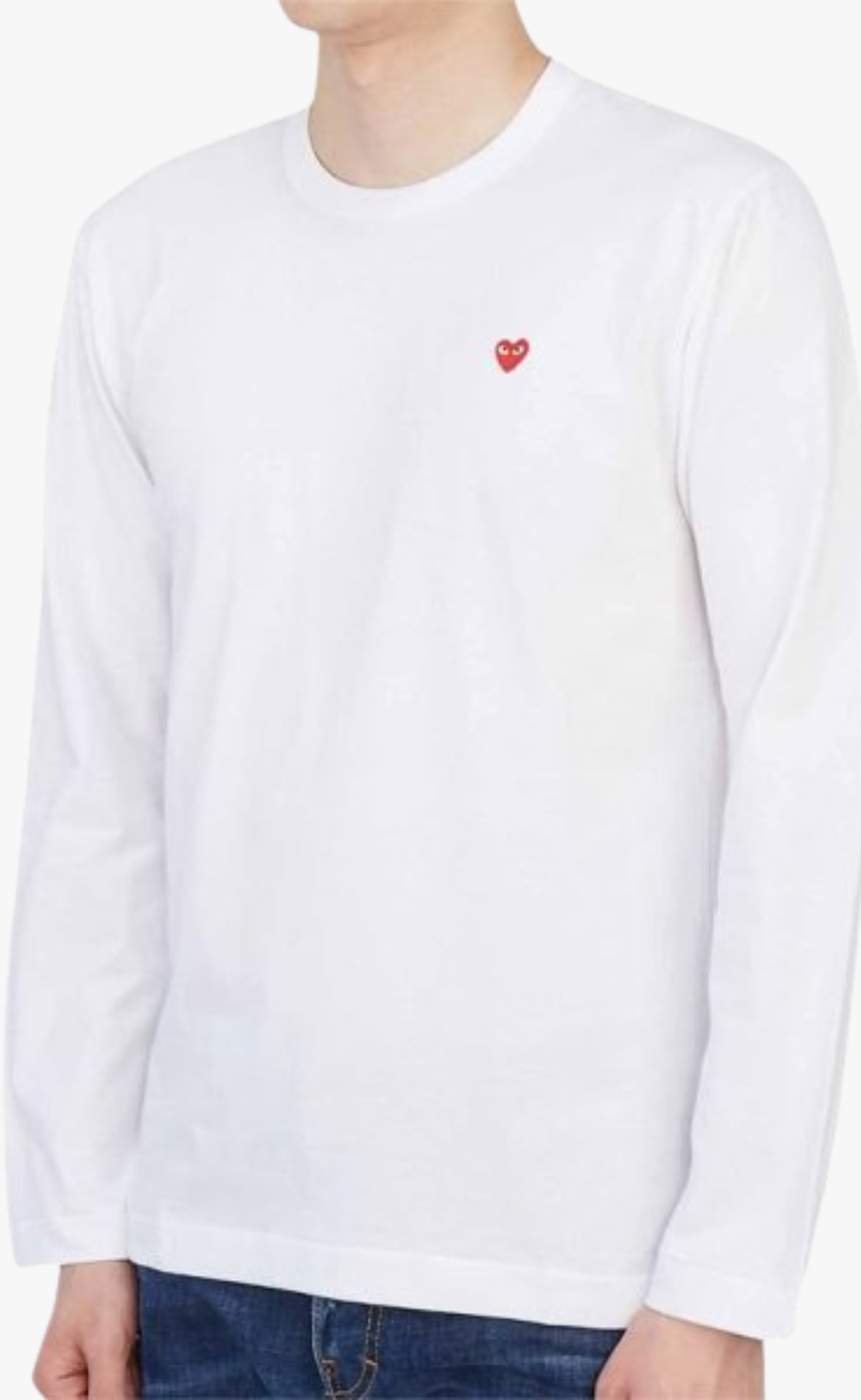UNISEX WITH SMALL EMBLEM WHITE LONGSLEEVE