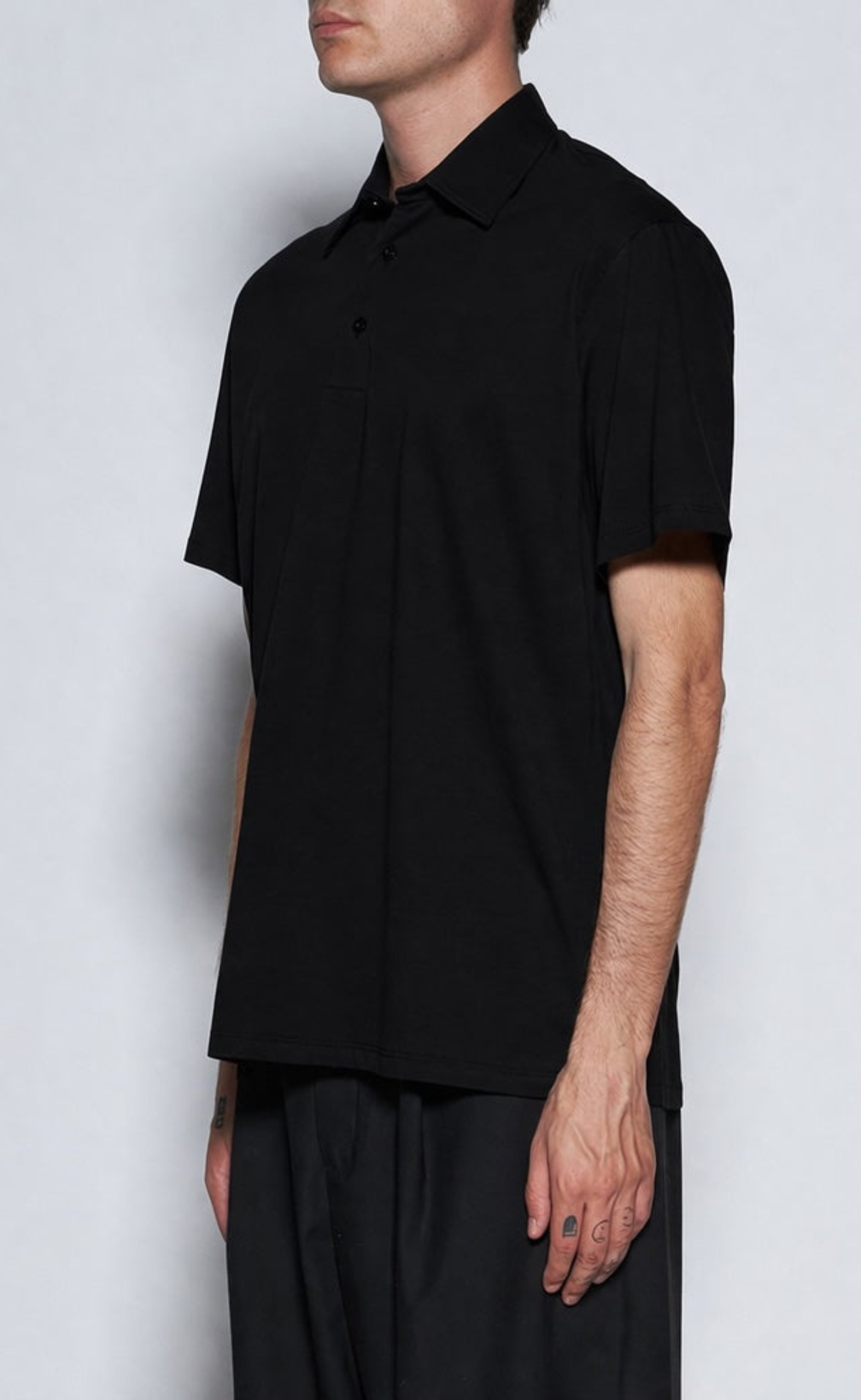 REGULAR POLO COTTON BLACK T-SHIRT