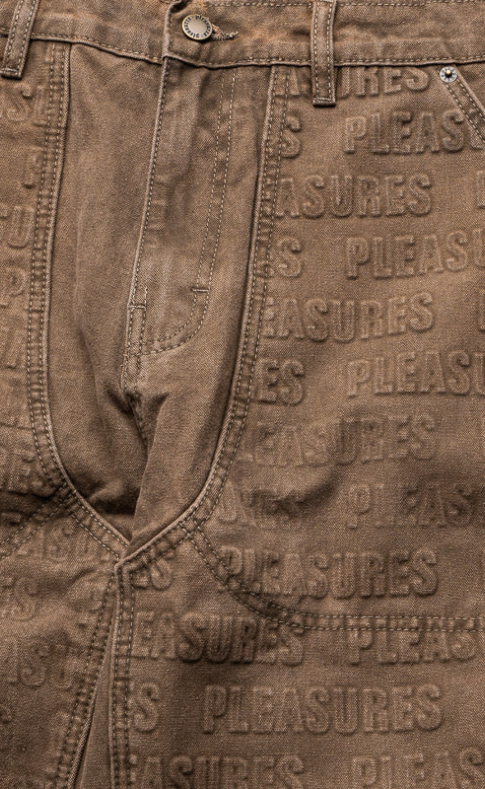 IMPACT DOUBLE KNEE BROWN JEANS