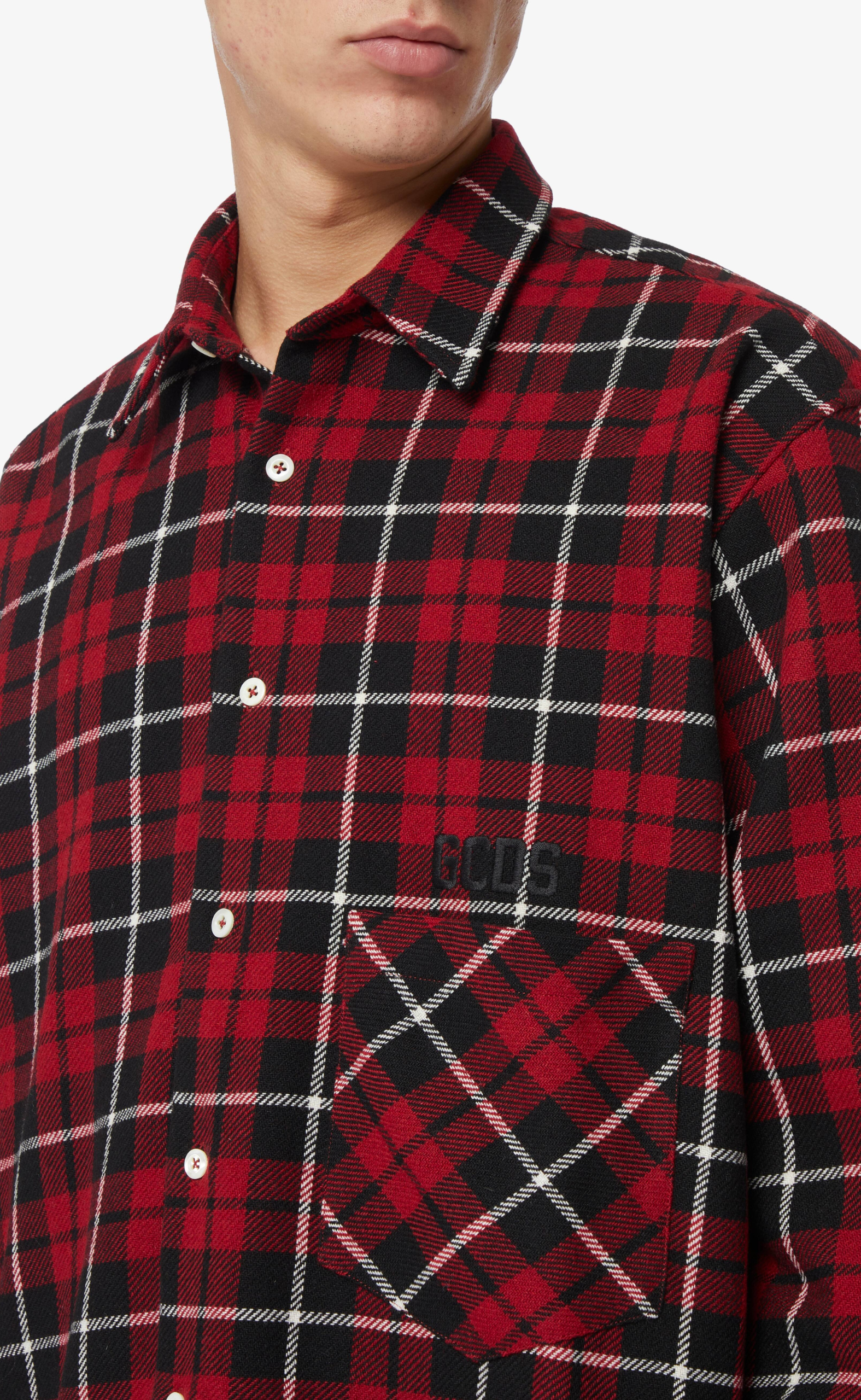 GCDS TARTAN SHIRT RED