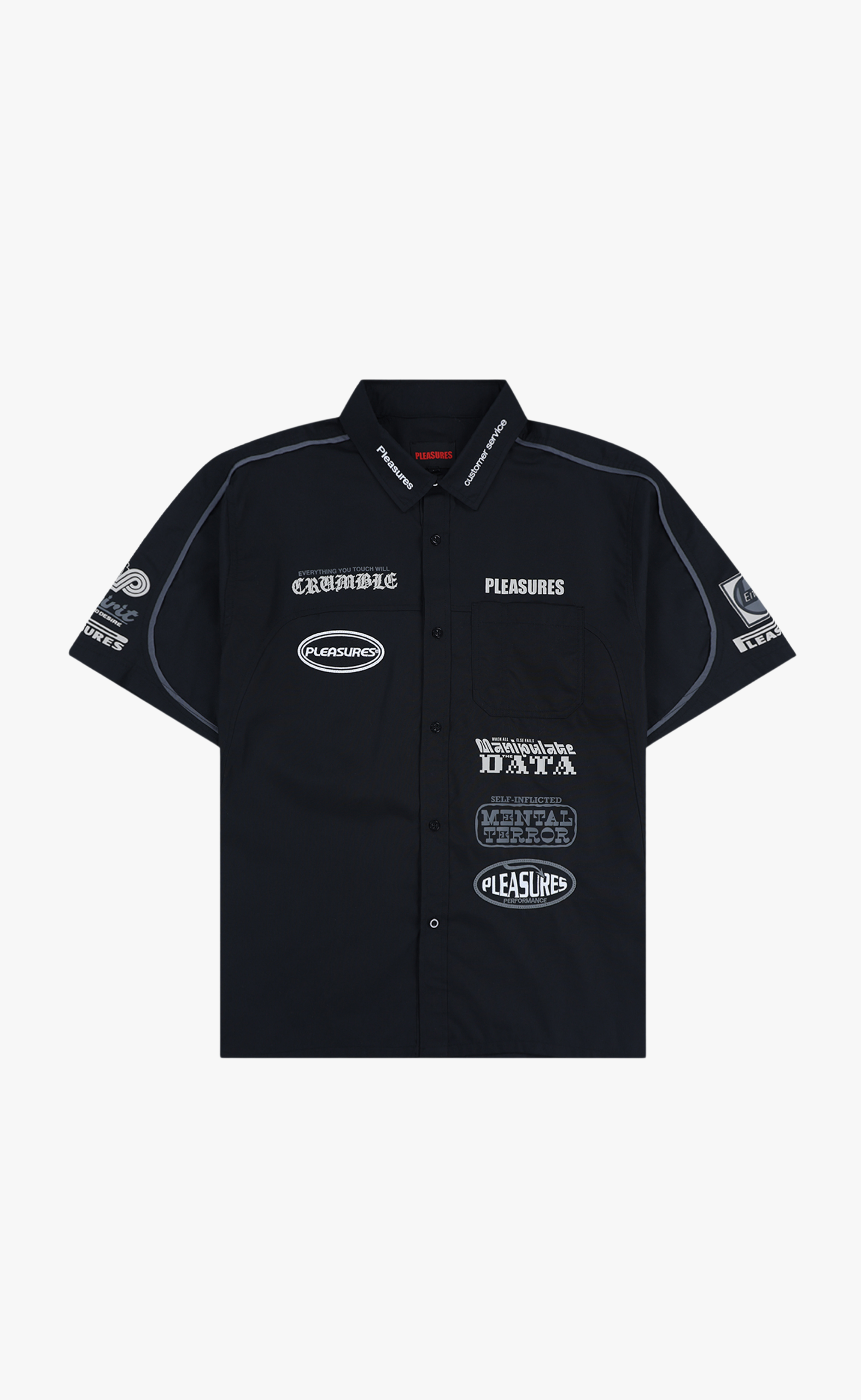 TERROR BUTTON UP BLACK SHIRT