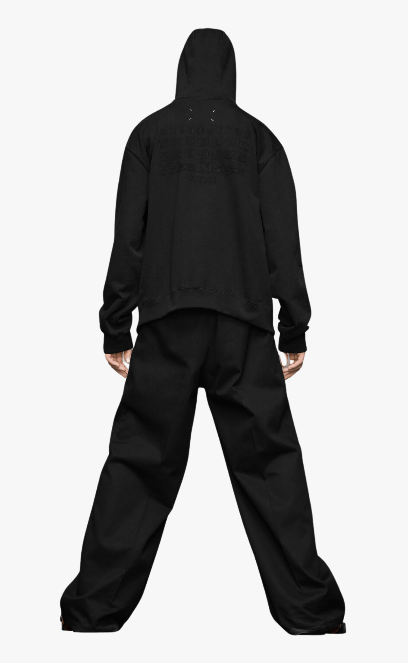 EMBROIDERED LOGO BLACK HOODIE