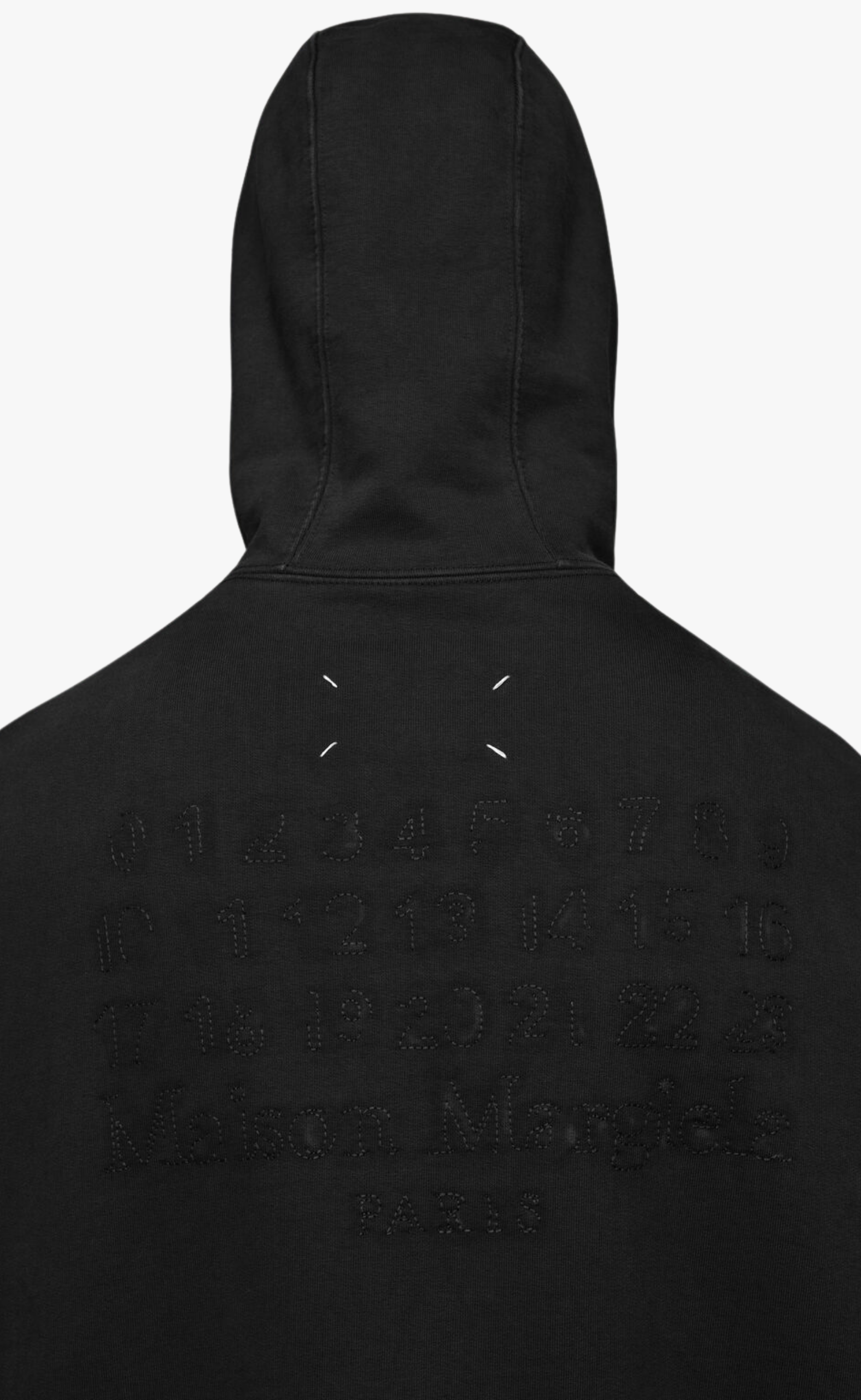 EMBROIDERED LOGO BLACK HOODIE