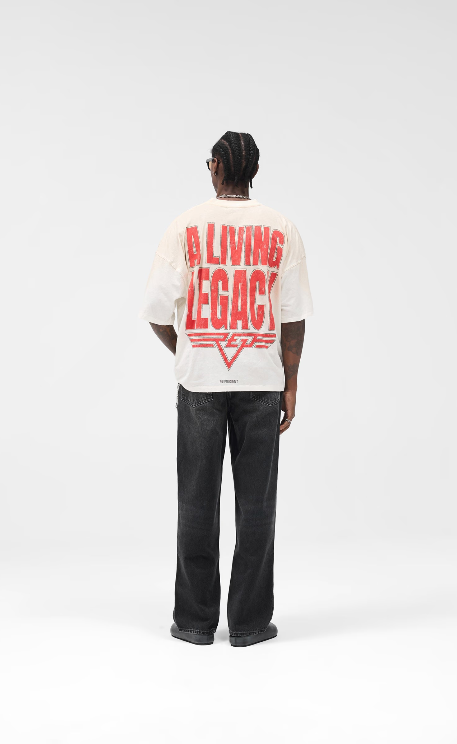 REPRESENT LIVING LEGACY WASHED ECRU T-SHIRT