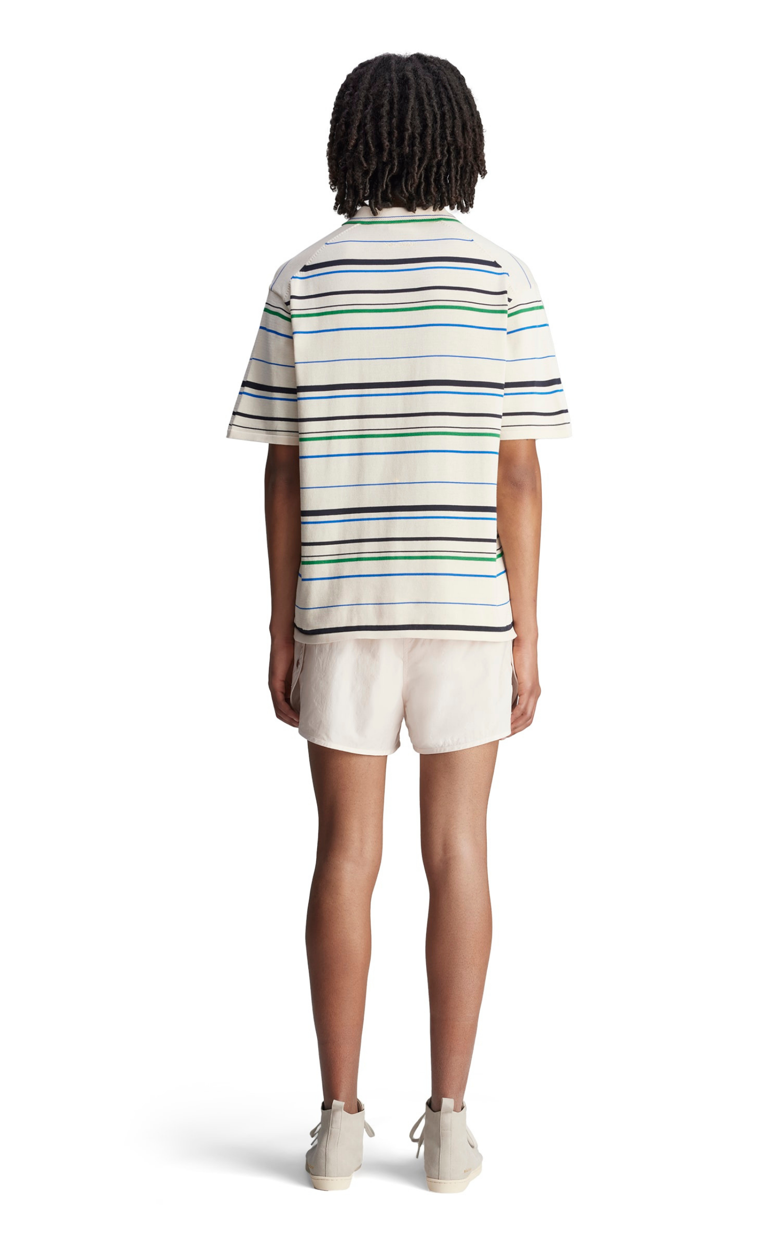 WB KNIT POLO WHITE GREEN T-SHIRT
