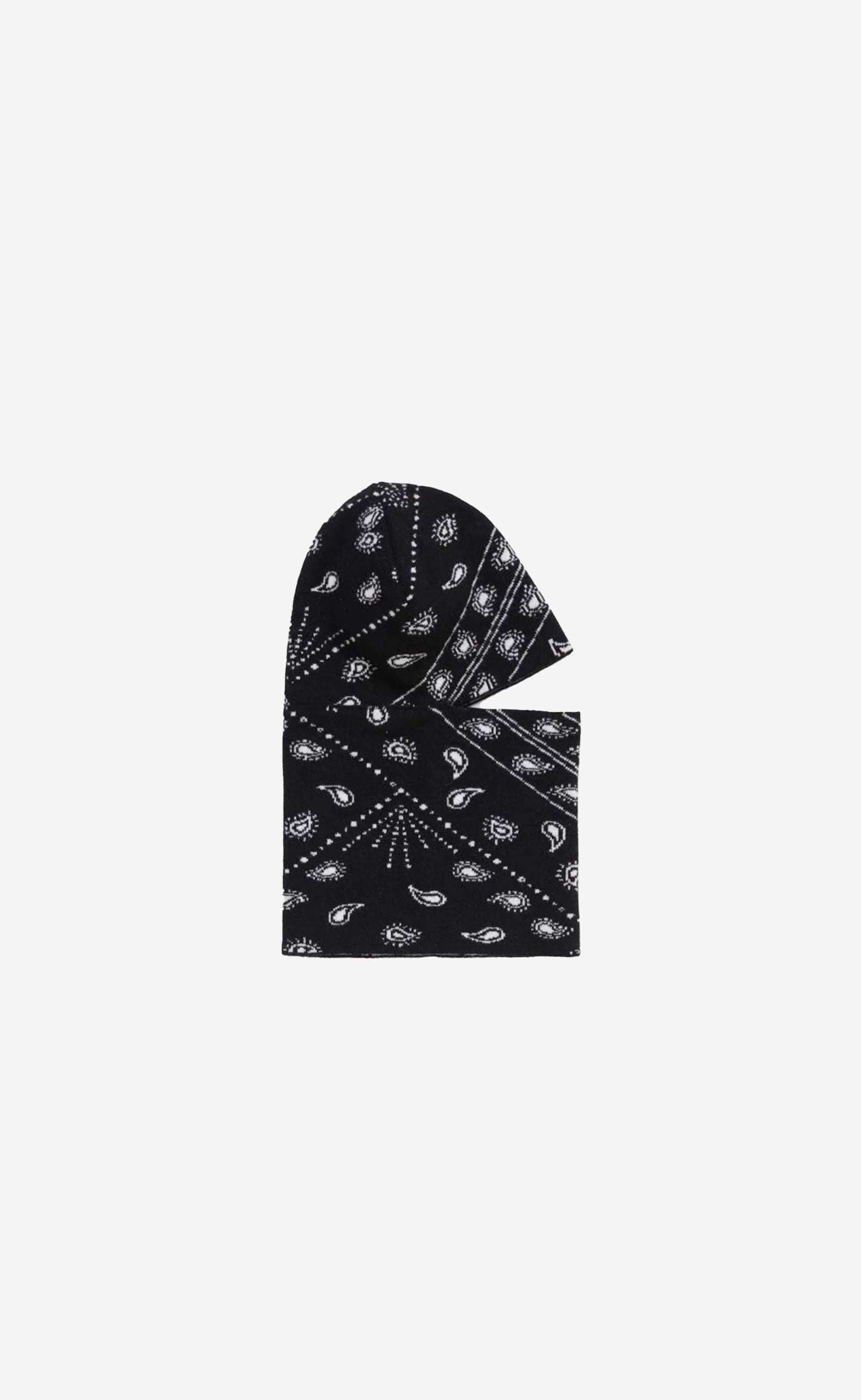BANDANA KNIT BALACLAVA BLACK WHITE