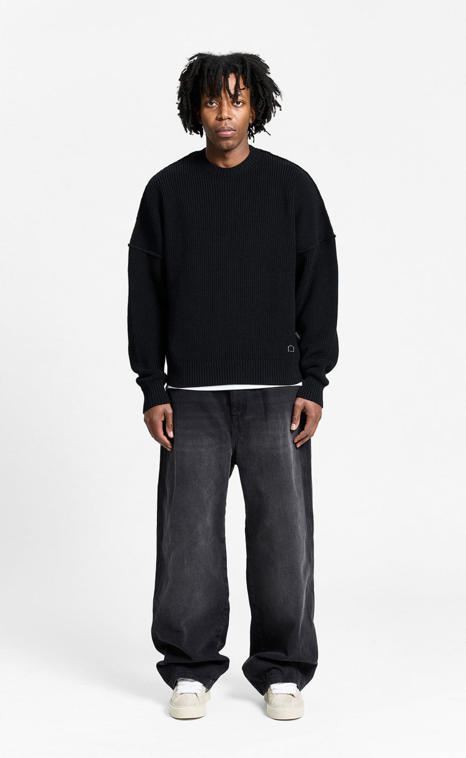 CREATIVE DEPT KNIT BLACK SWEATER