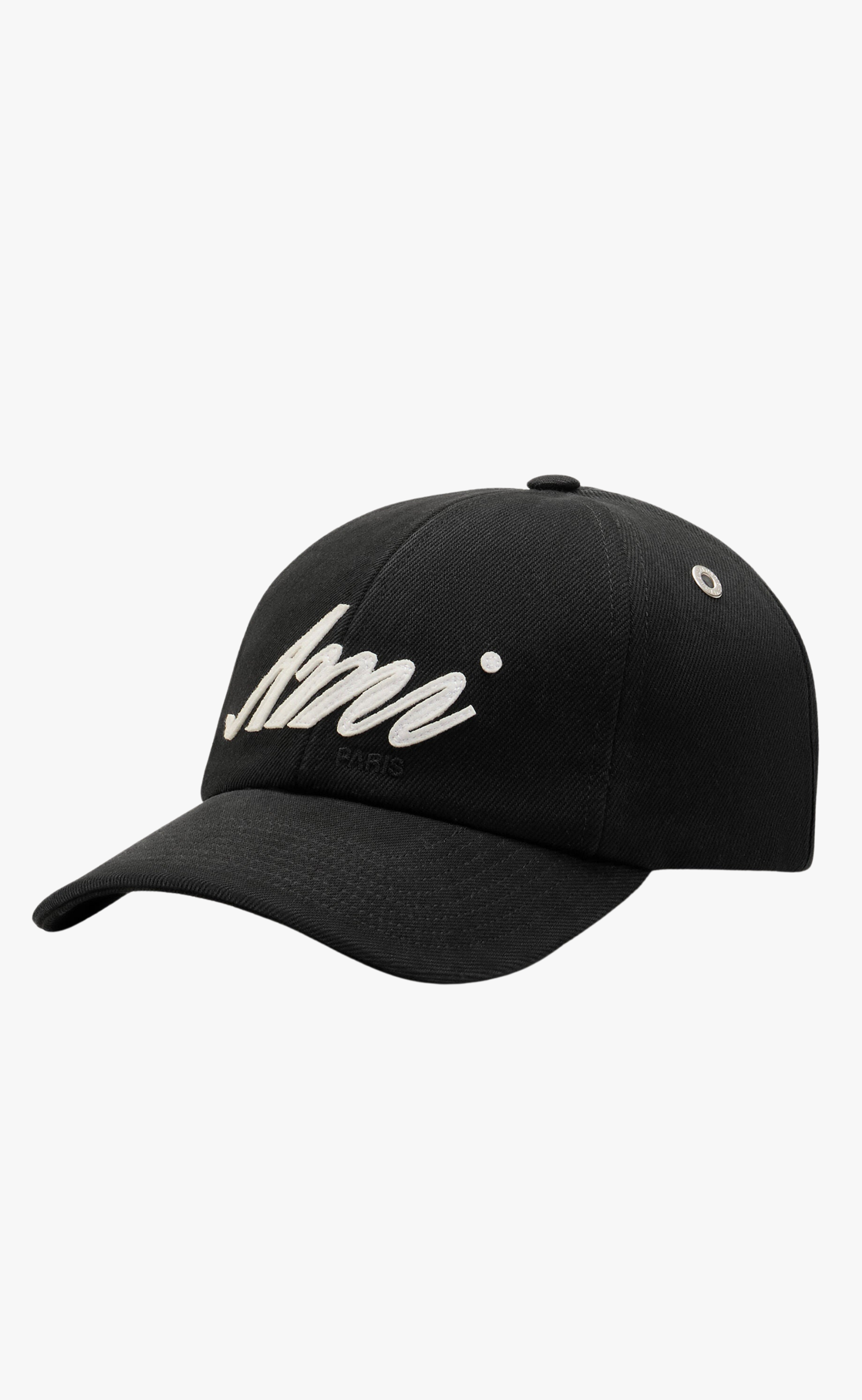 AMI PARIS FELT PATCH BLACK HAT