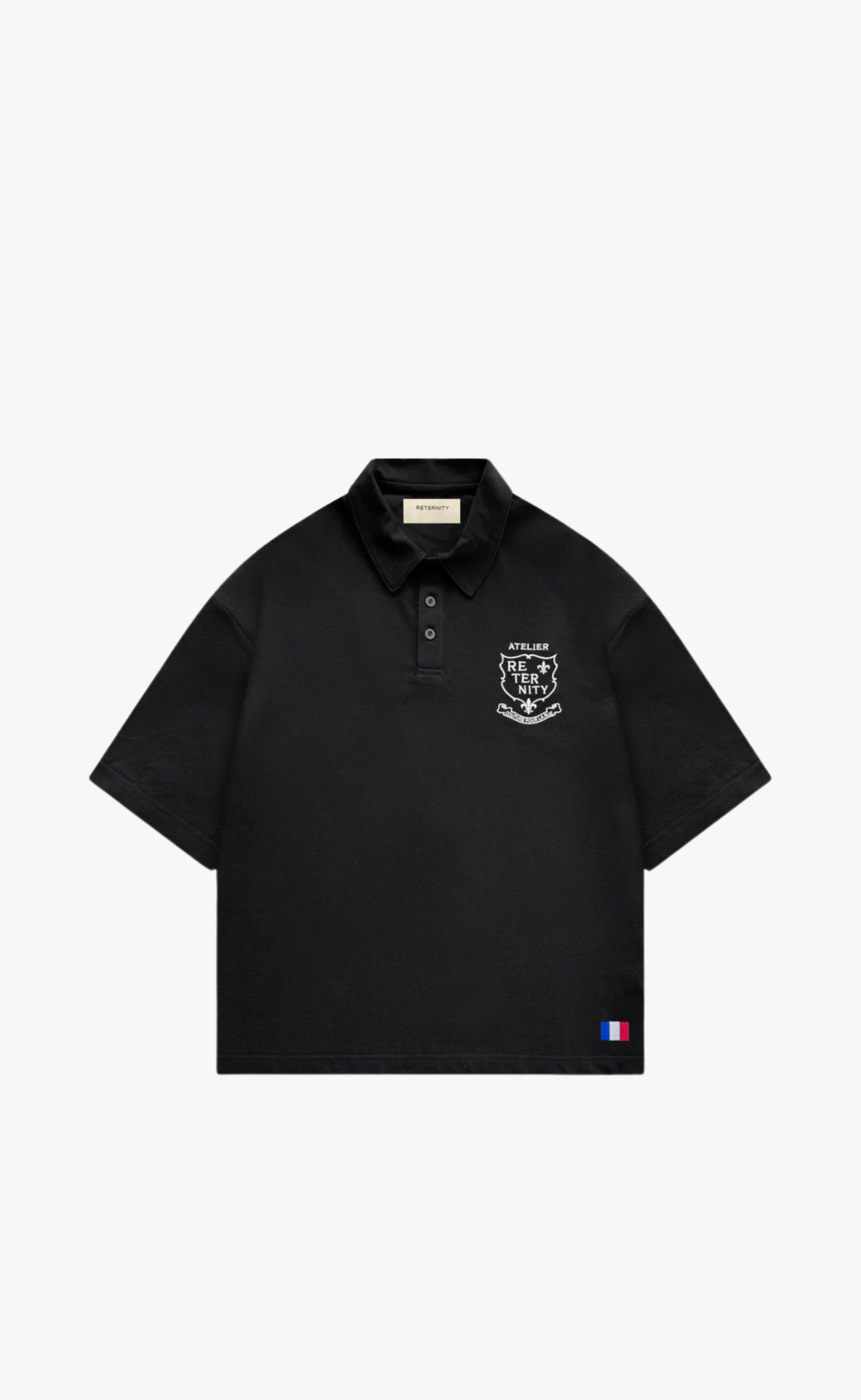 L ATELIER DE LA RUE POLO BLACK T-SHIRT