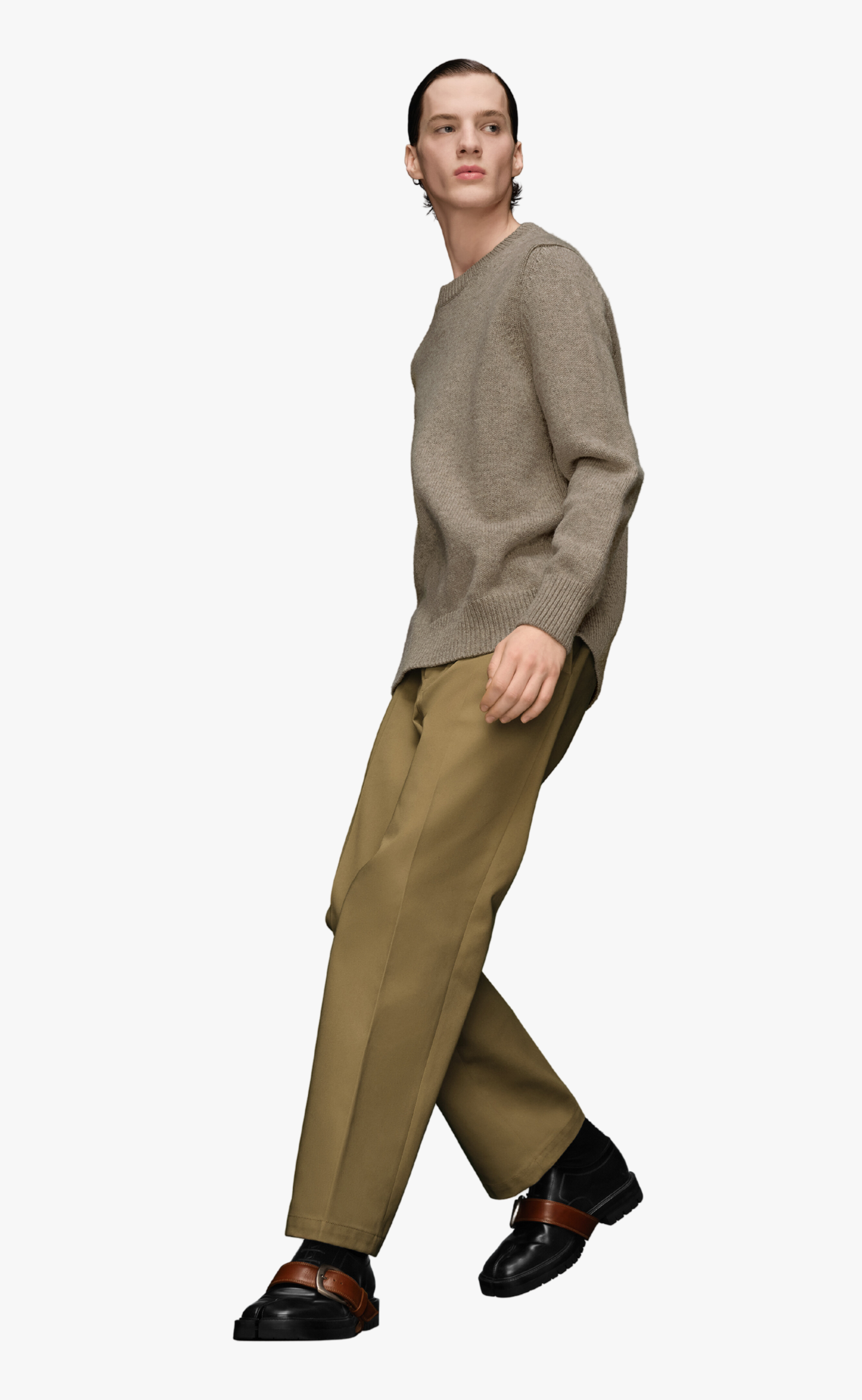 SHETLAND WOOL KNIT BEIGE SWEATER