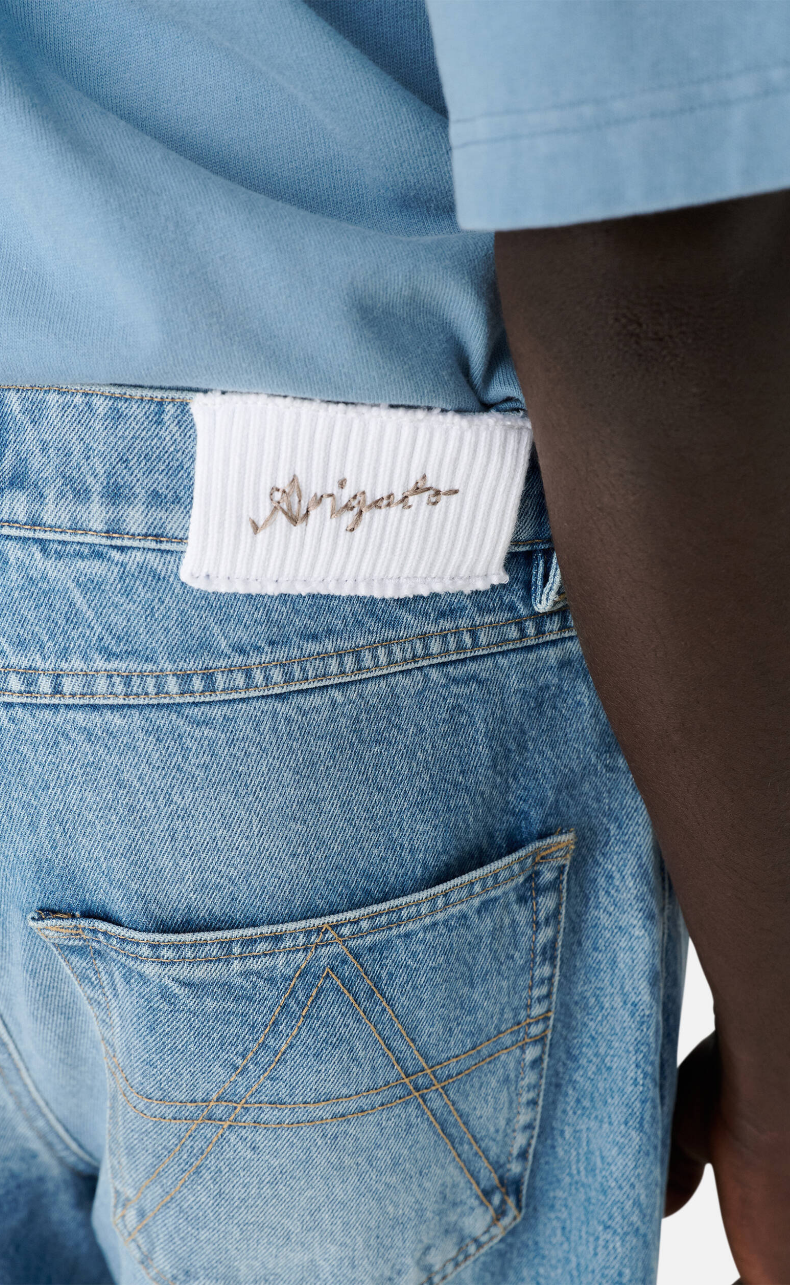 PATCHWORK RELAXED LIGHT BLUE JEANS