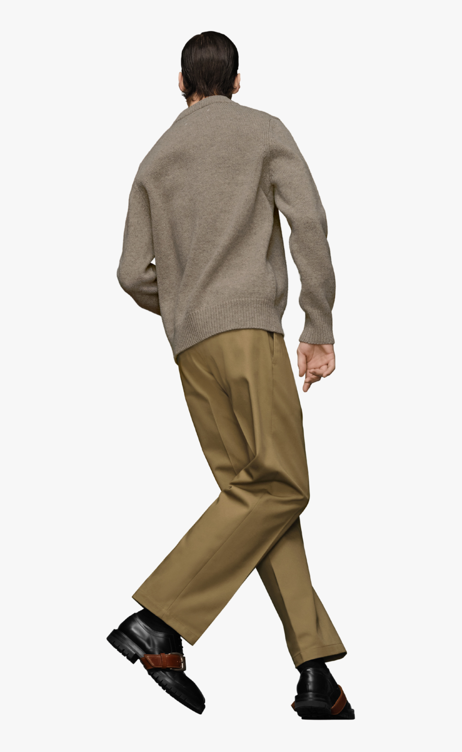 SHETLAND WOOL KNIT BEIGE SWEATER