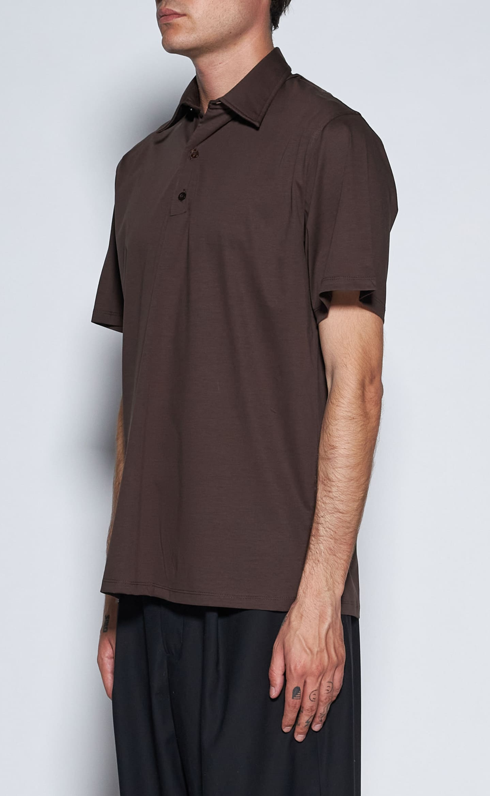 REGULAR POLO COTTON BROWN T-SHIRT