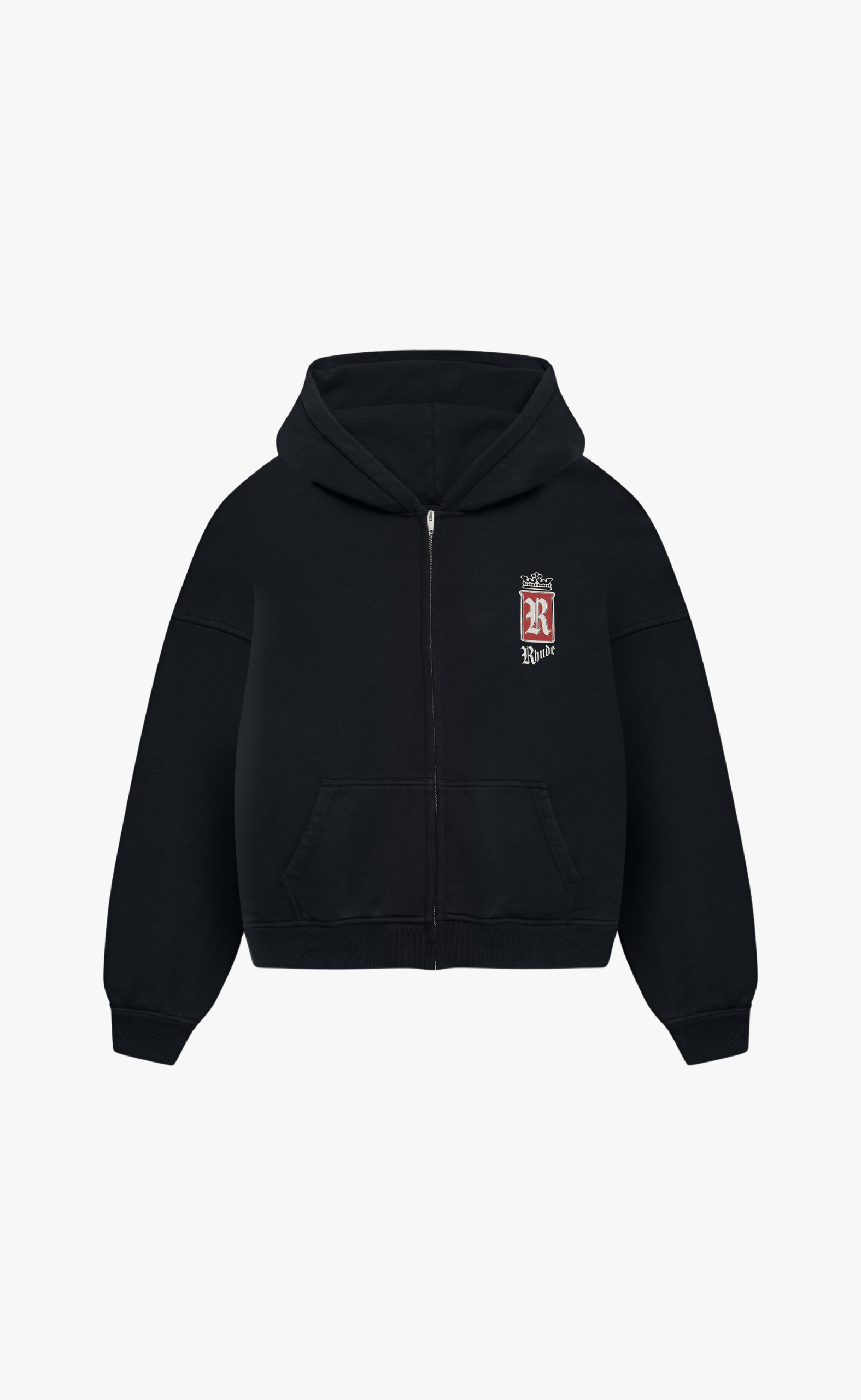 RHUDE FUMAR 91 VINTAGE BLACK ZIP UP HOODIE