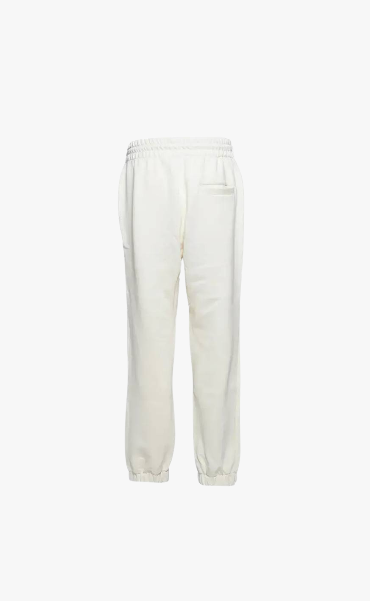 EMBROIDERED LOGO CREAM SWEATPANTS