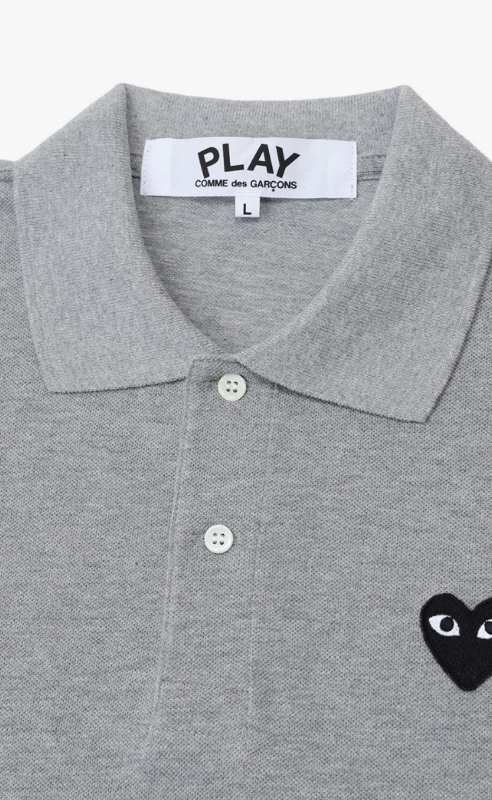 MEN POLO WITH BLACK HEART GREY T-SHIRT