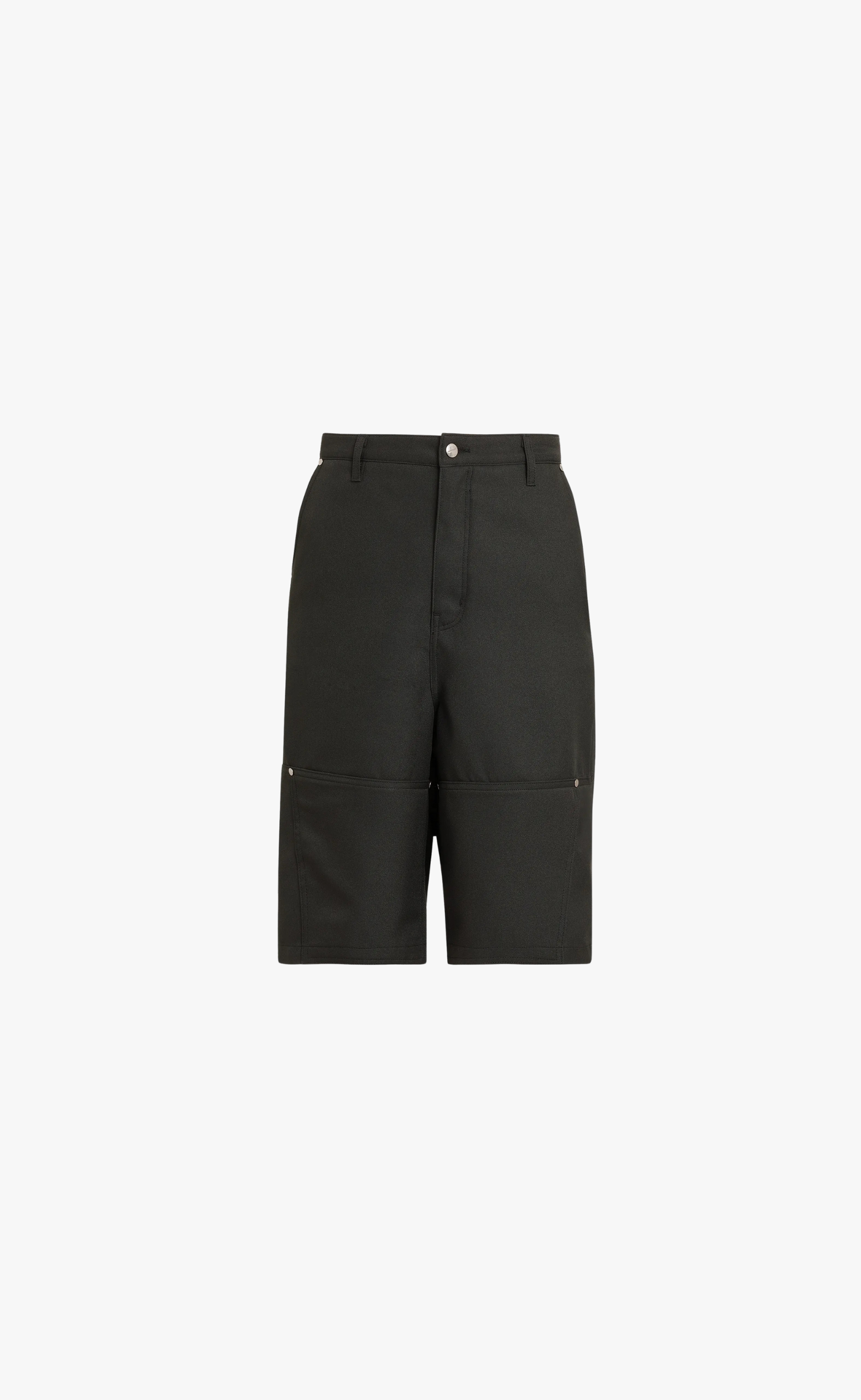 REZA DOUBLE KNEE BAGGY BLACK SHORTS
