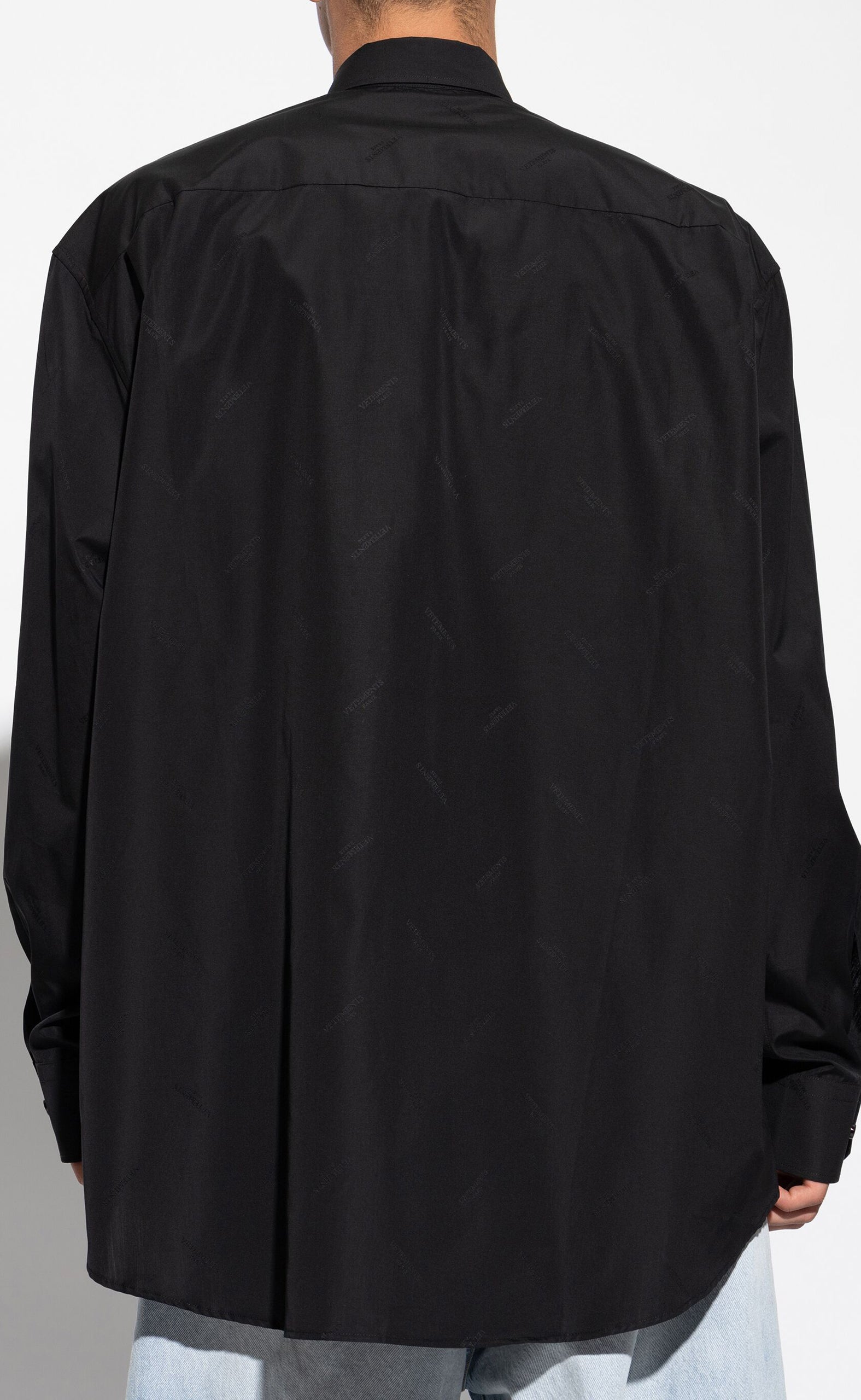 JACQUARD MONOGRAM CLASSIC BLACK SHIRT