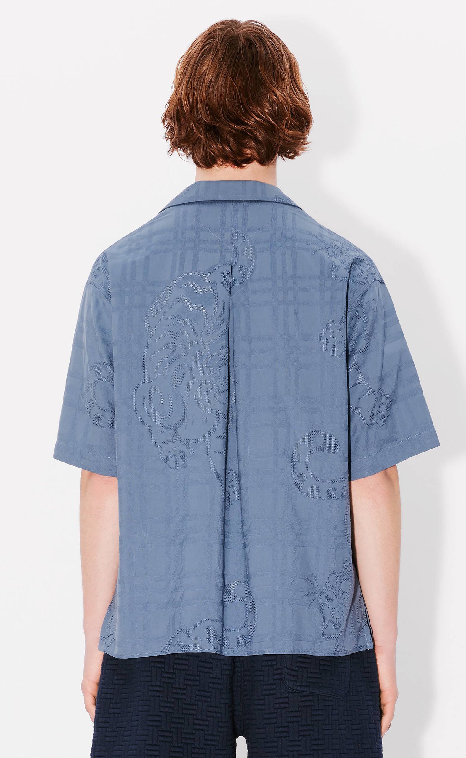 BAMBOO TIGER HAWAIIAN BLUE SHIRT