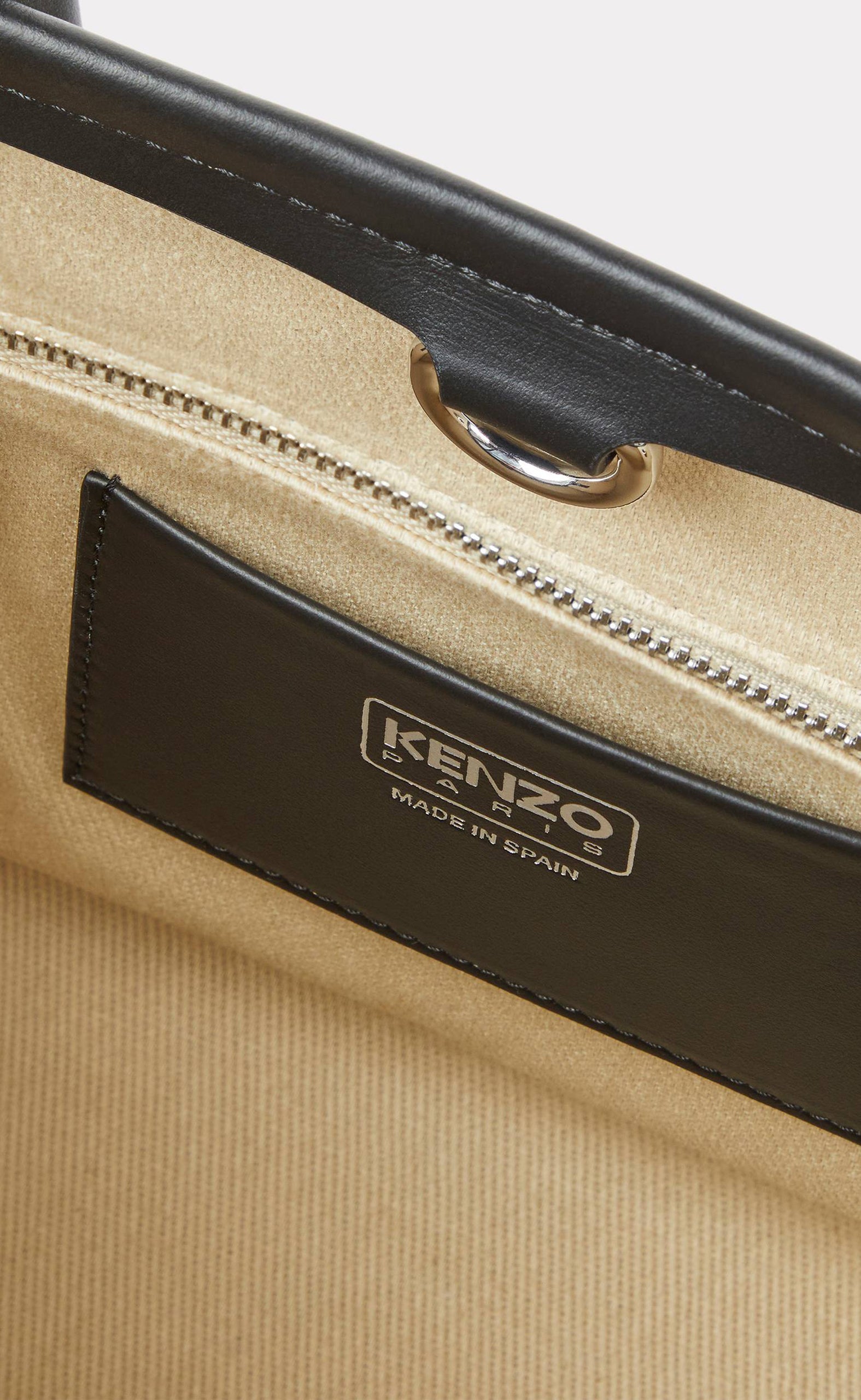 KENZO 18' SMALL CANVAS TOTE BLACK BAG
