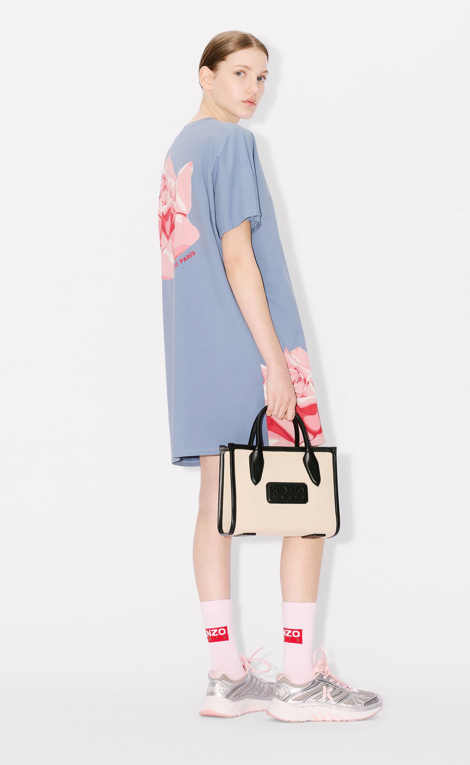 KENZO 18' SMALL CANVAS TOTE BLACK BAG