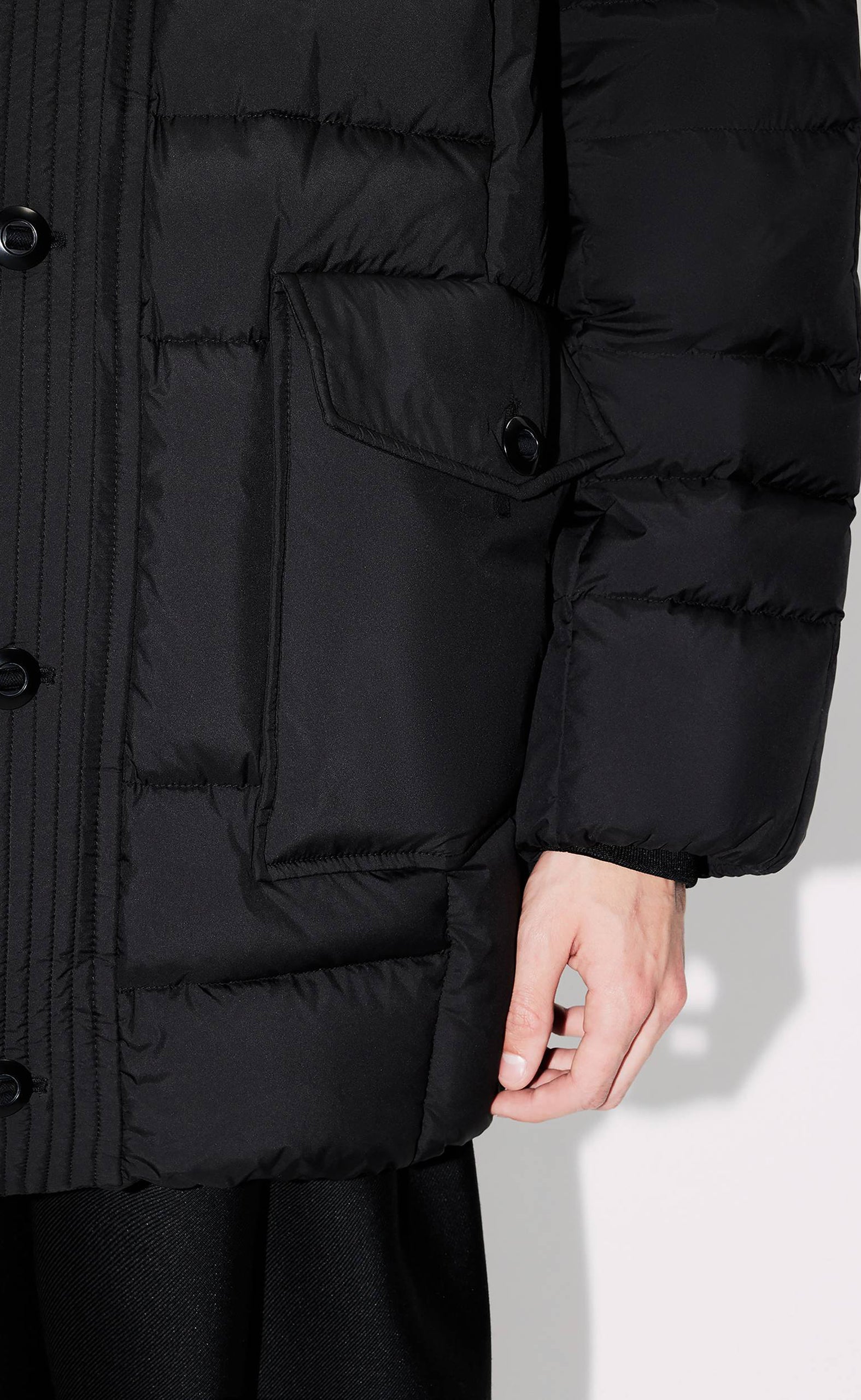 KENZO WEAVE MID-LENGTH WINTER BLACK JACKET