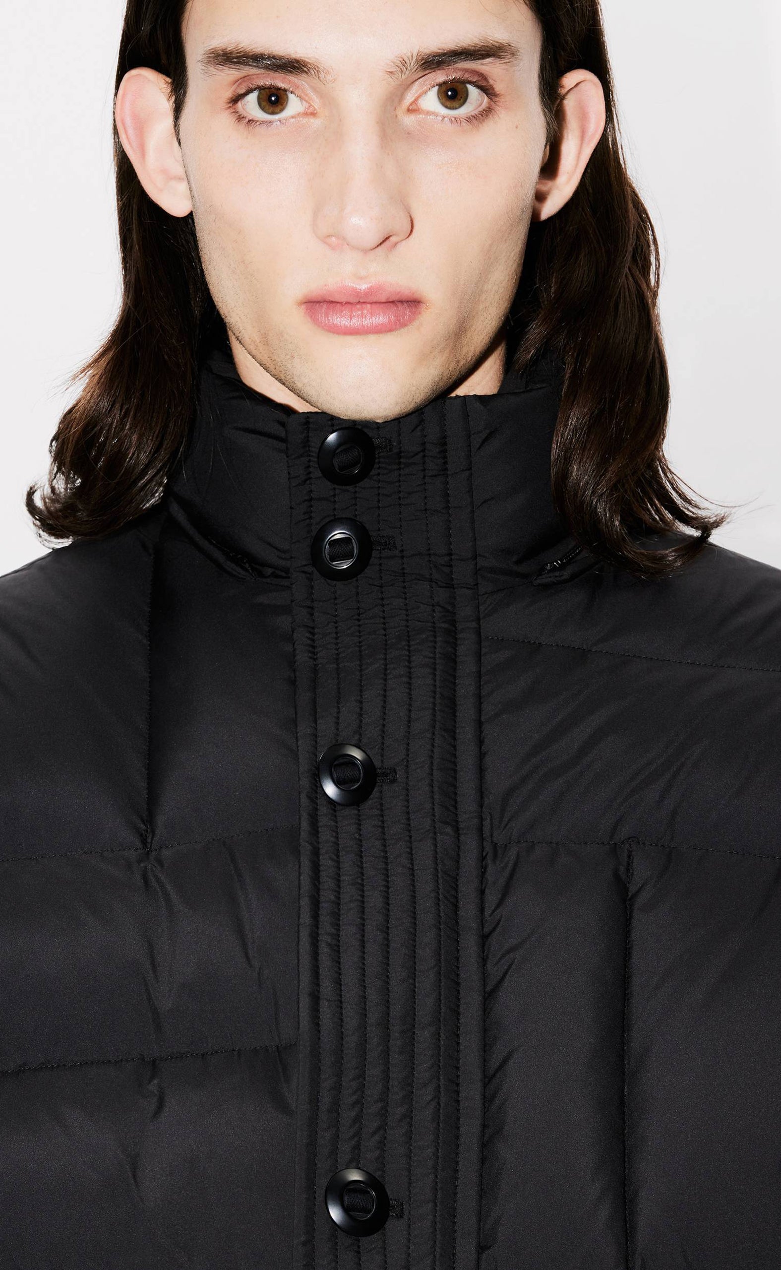 KENZO WEAVE MID-LENGTH WINTER BLACK JACKET