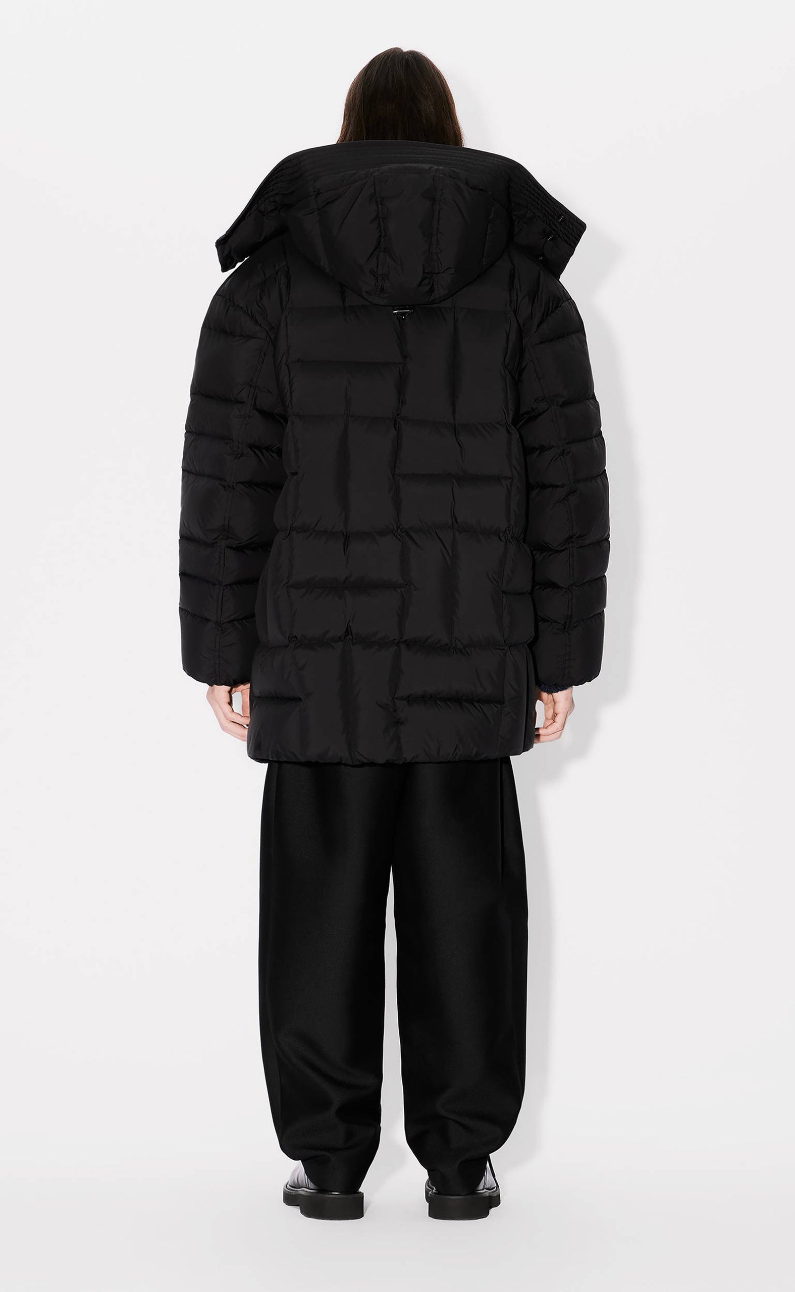 KENZO WEAVE MID-LENGTH WINTER BLACK JACKET