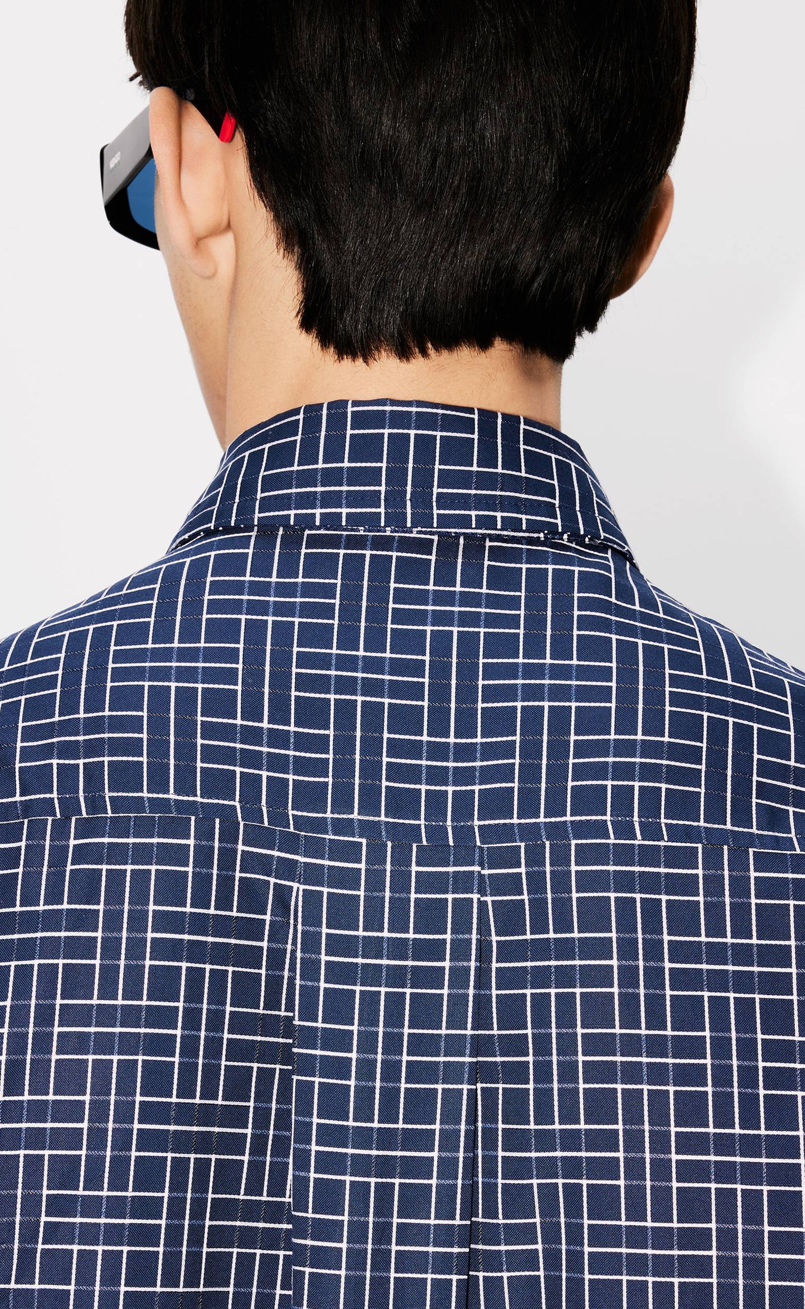 KENZO WEAVE OVERSIZED MIDNIGHT BLUE SHIRT