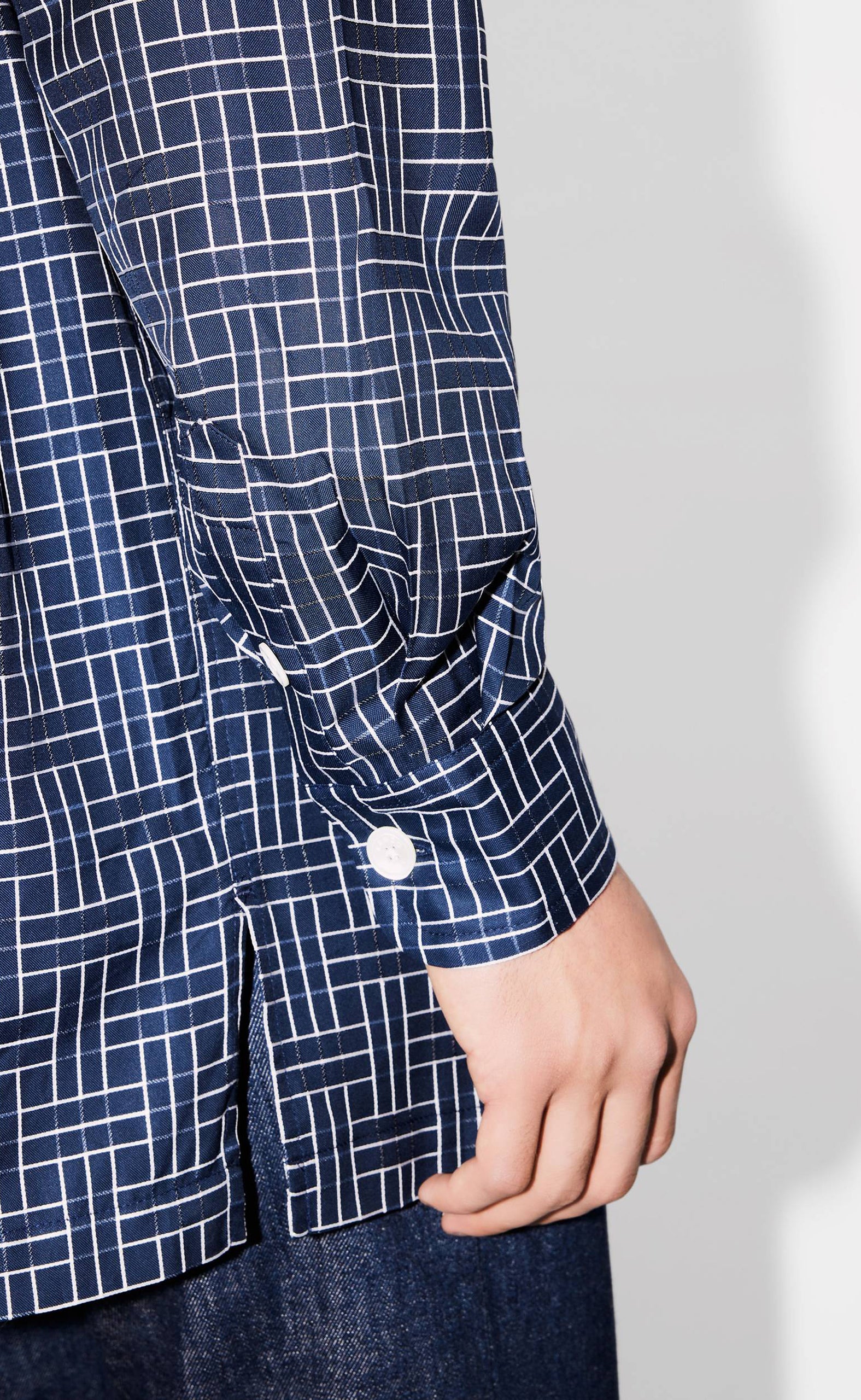 KENZO WEAVE OVERSIZED MIDNIGHT BLUE SHIRT