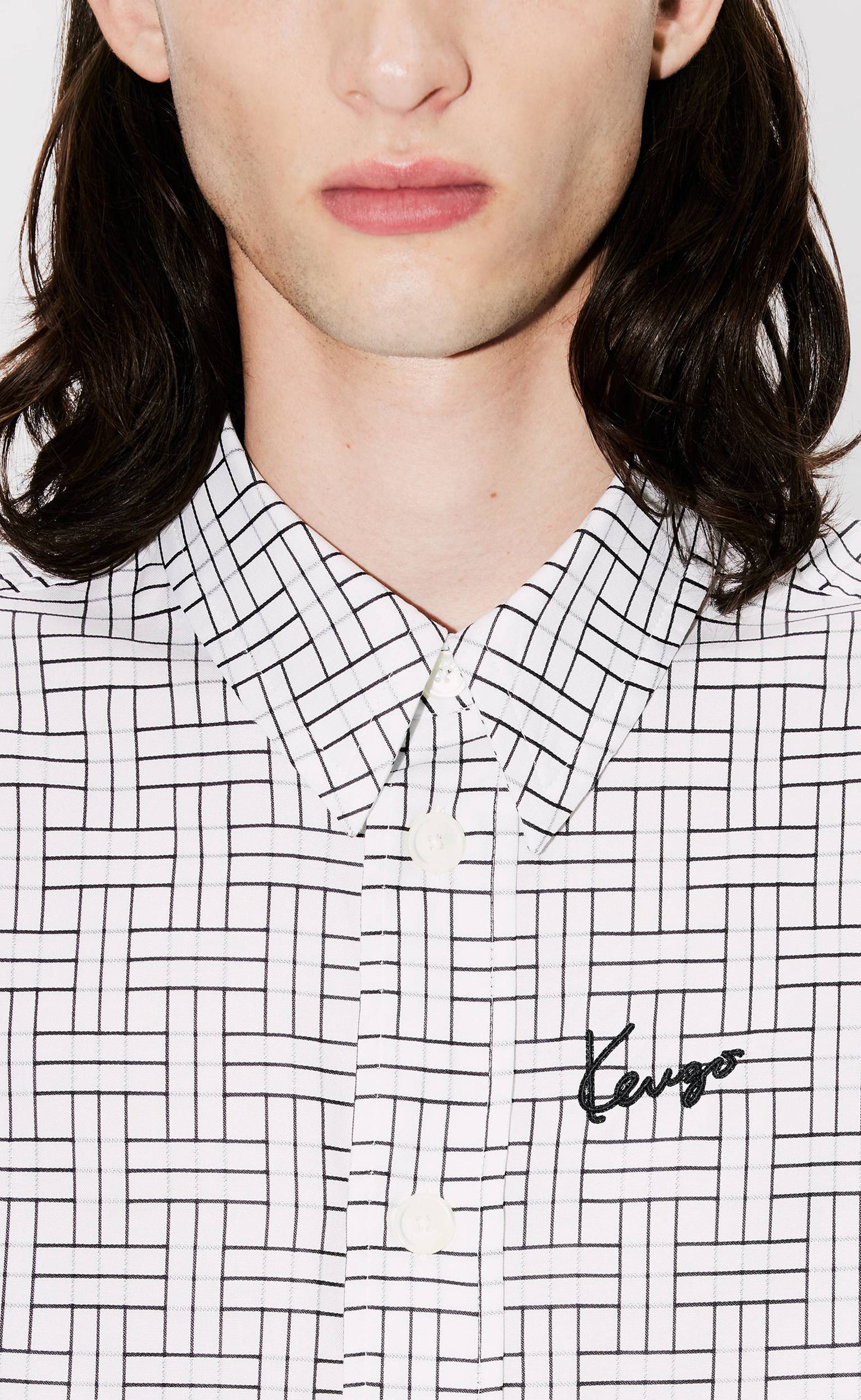 KENZO WEAVE OVERSIZED WHITE SHIRT