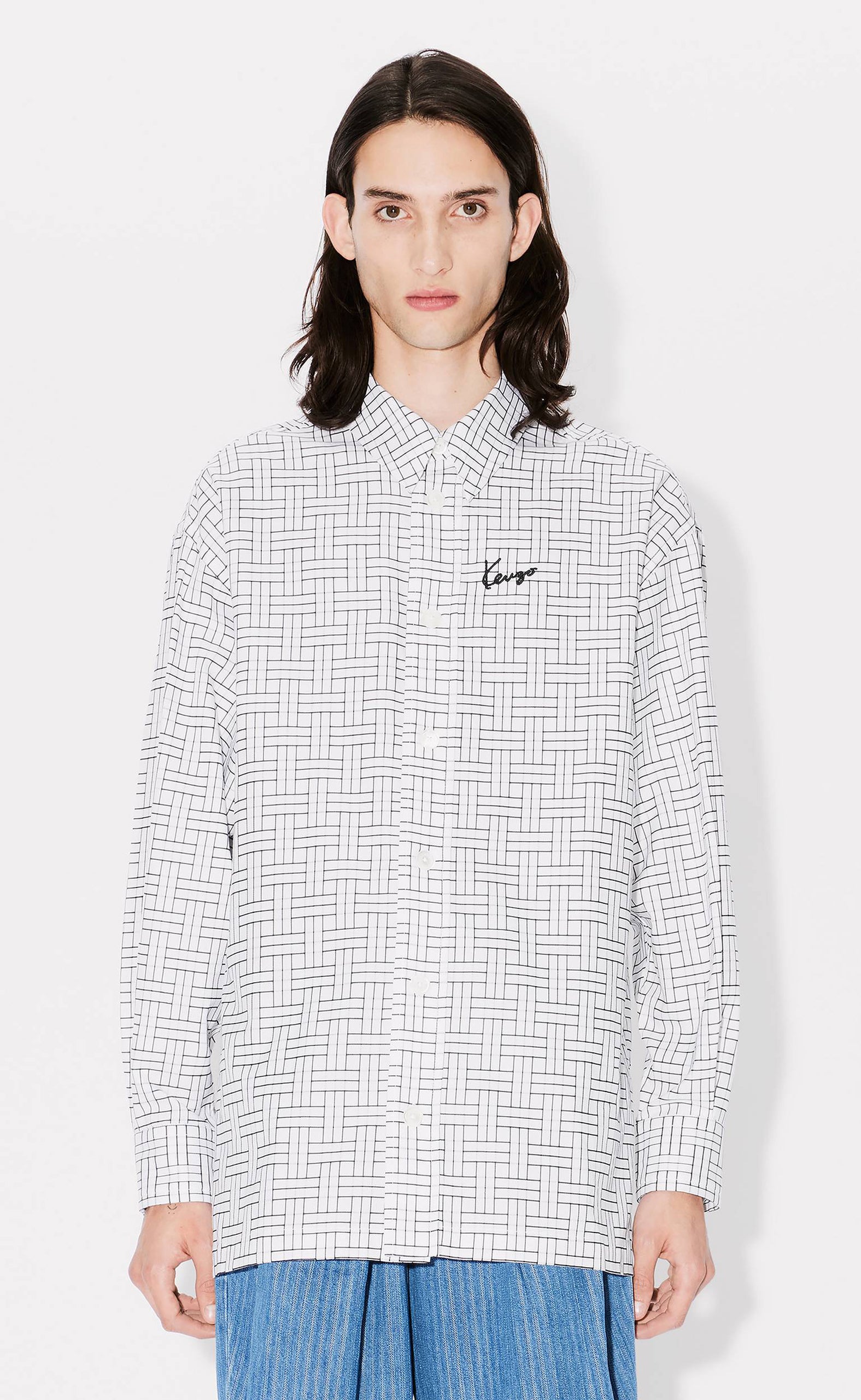 KENZO WEAVE OVERSIZED WHITE SHIRT