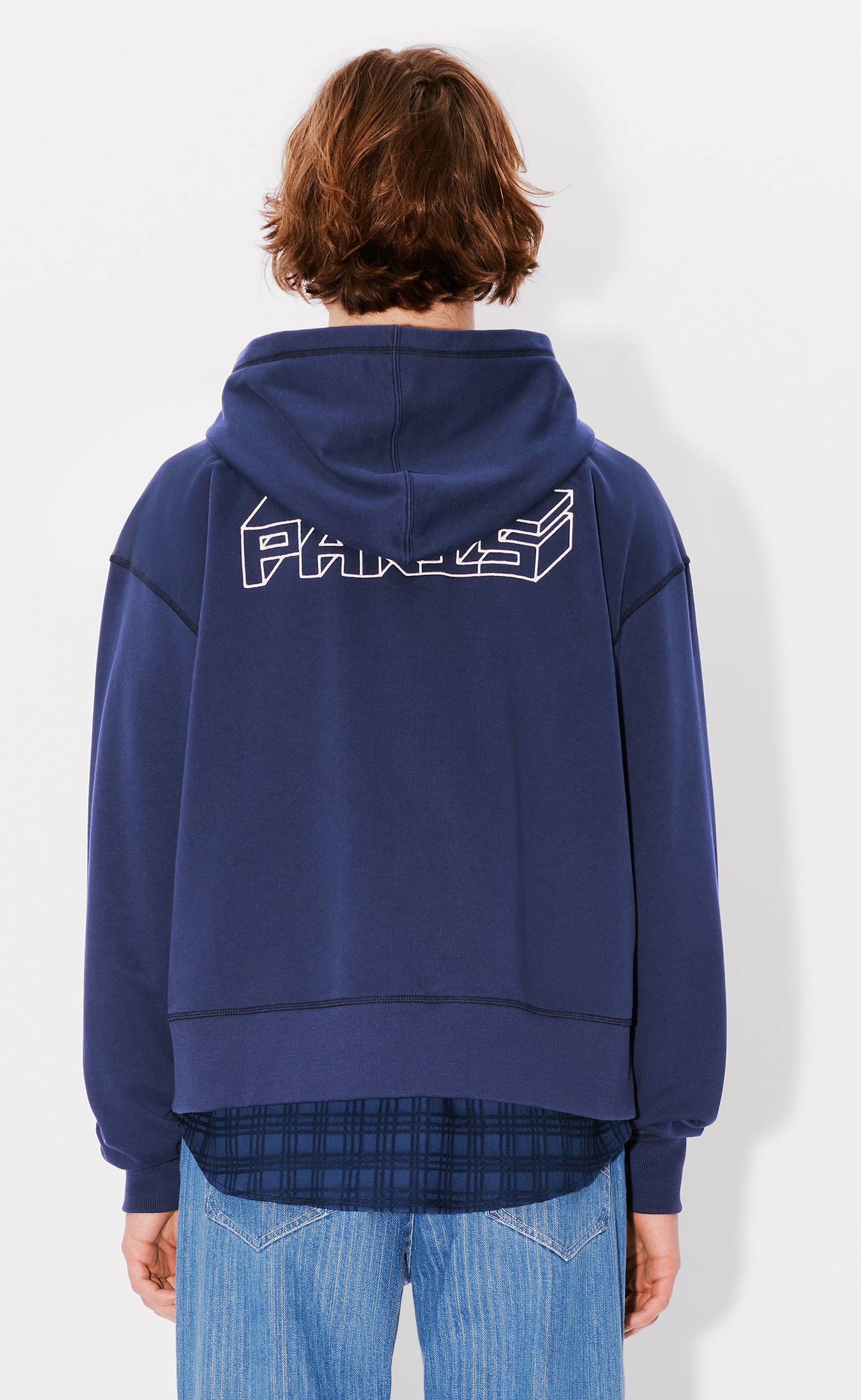 KUBE EMB FULL ZIP MIDNIGHT BLUE HOODIE