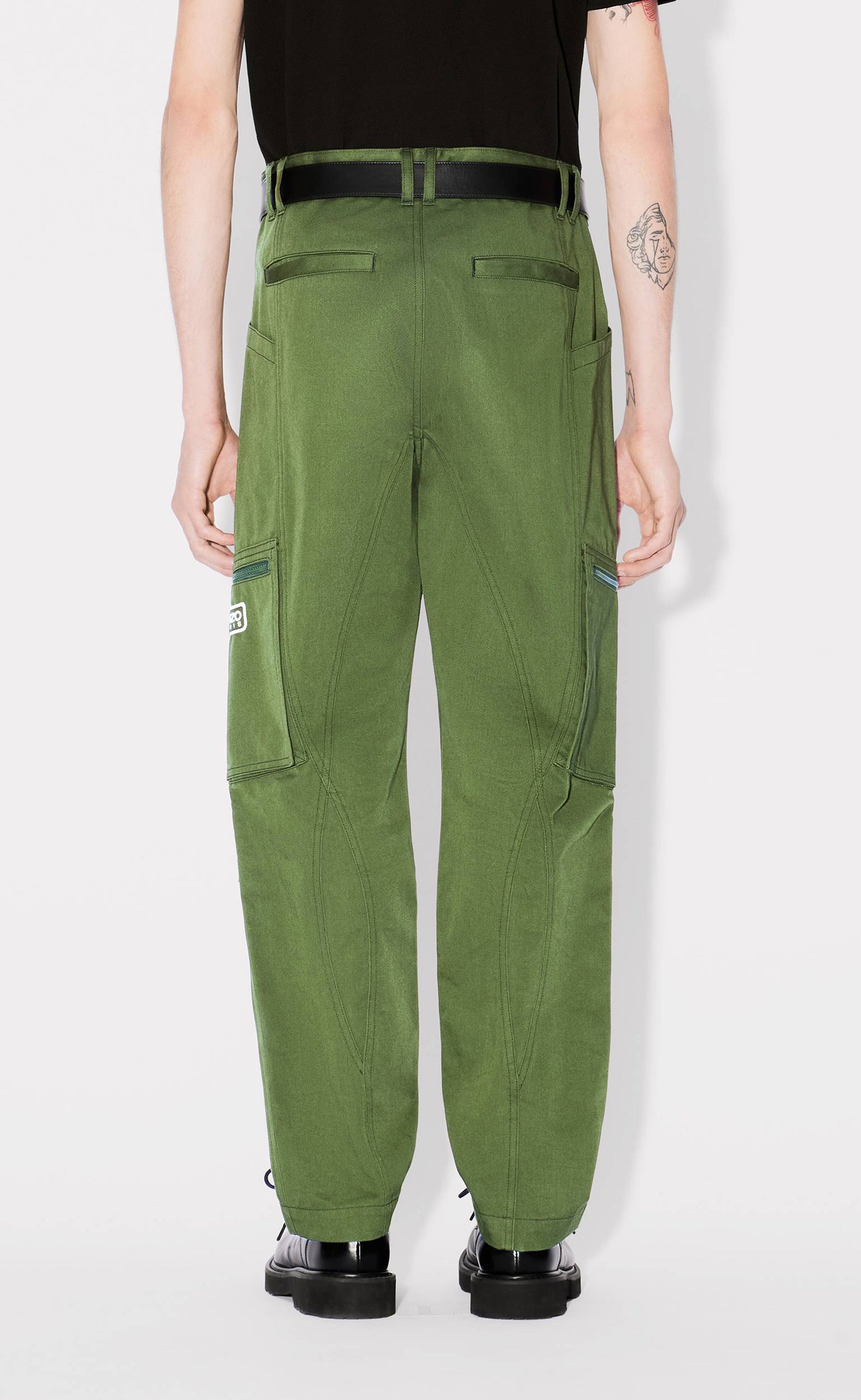 SLIM CARGO DARK KHAKI PANTS