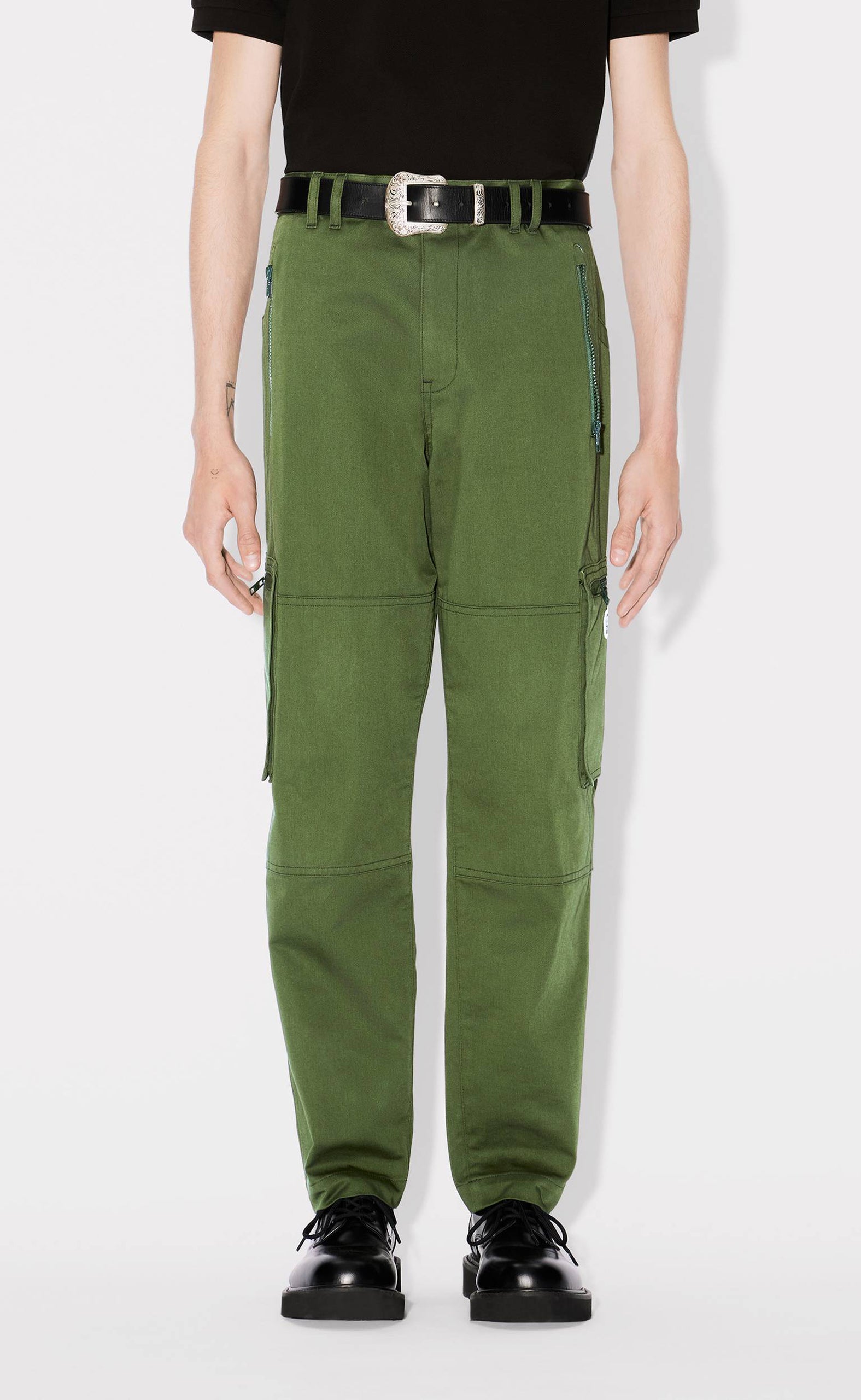 SLIM CARGO DARK KHAKI PANTS