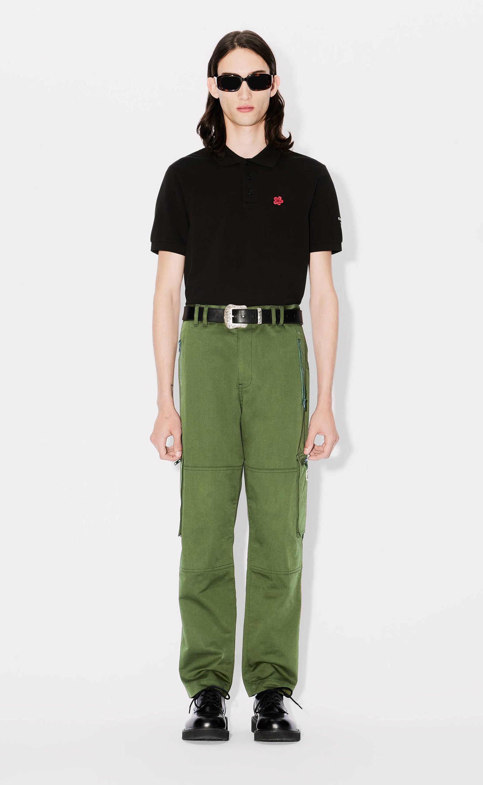 SLIM CARGO DARK KHAKI PANTS