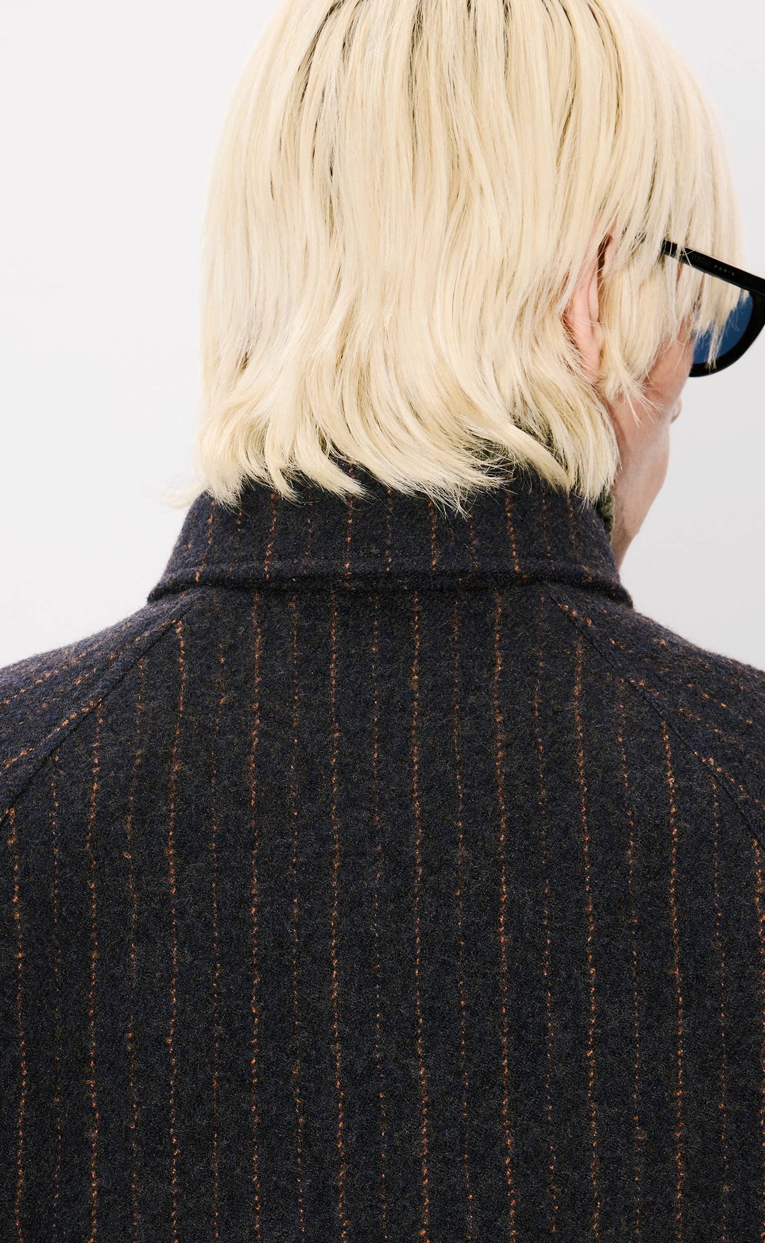 STRIPED WOOL BLUE BLACK JACKET