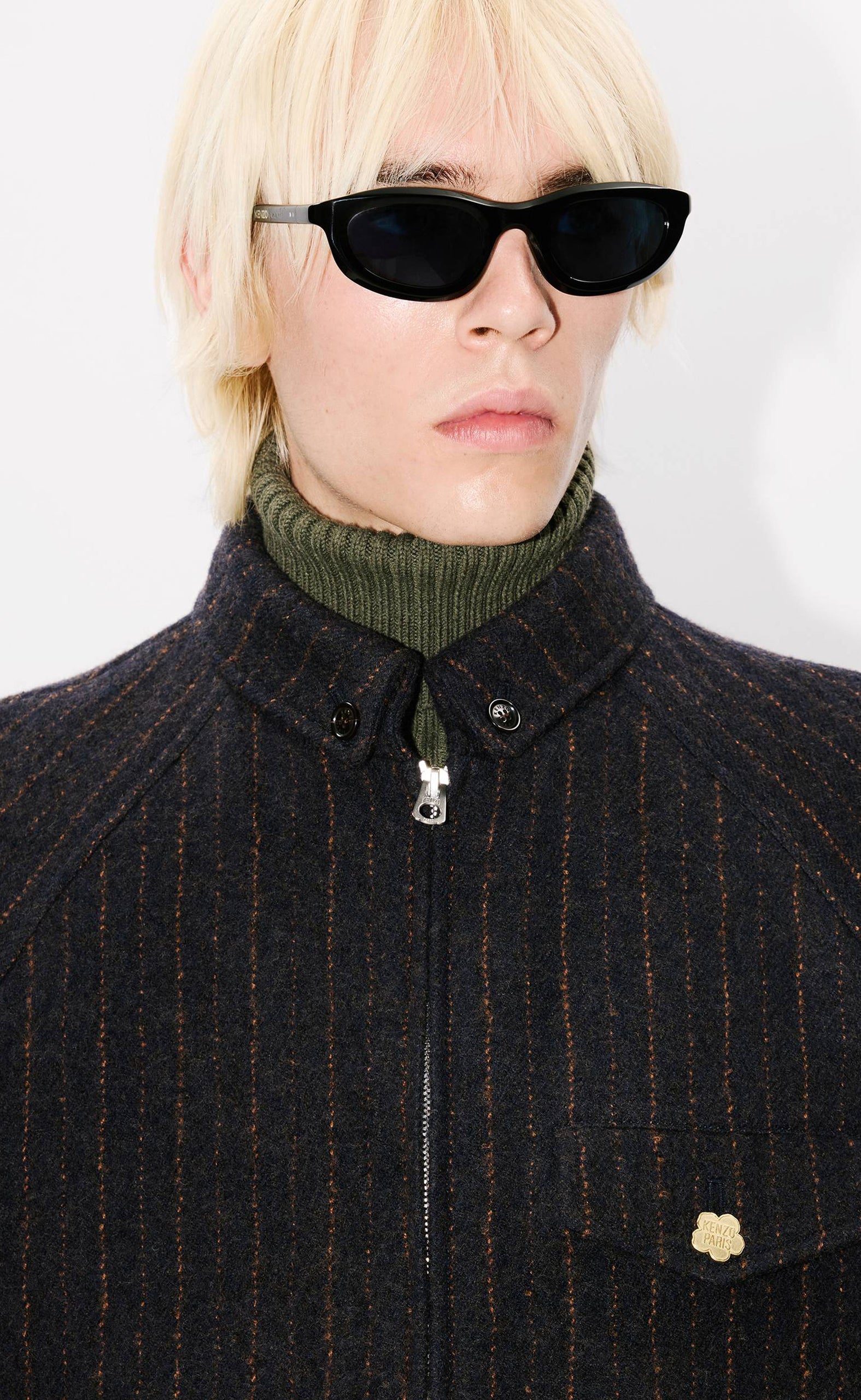 STRIPED WOOL BLUE BLACK JACKET