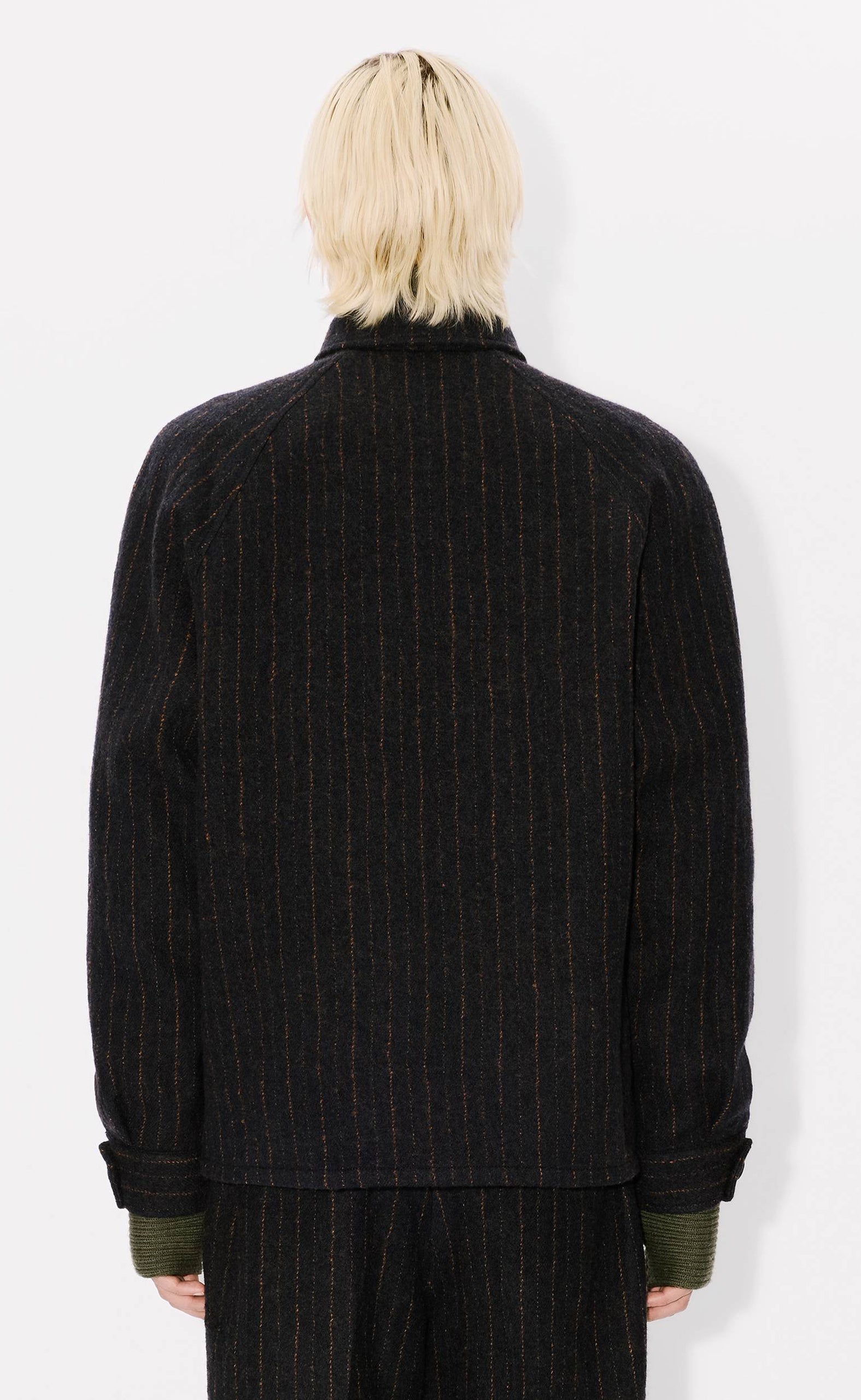 STRIPED WOOL BLUE BLACK JACKET